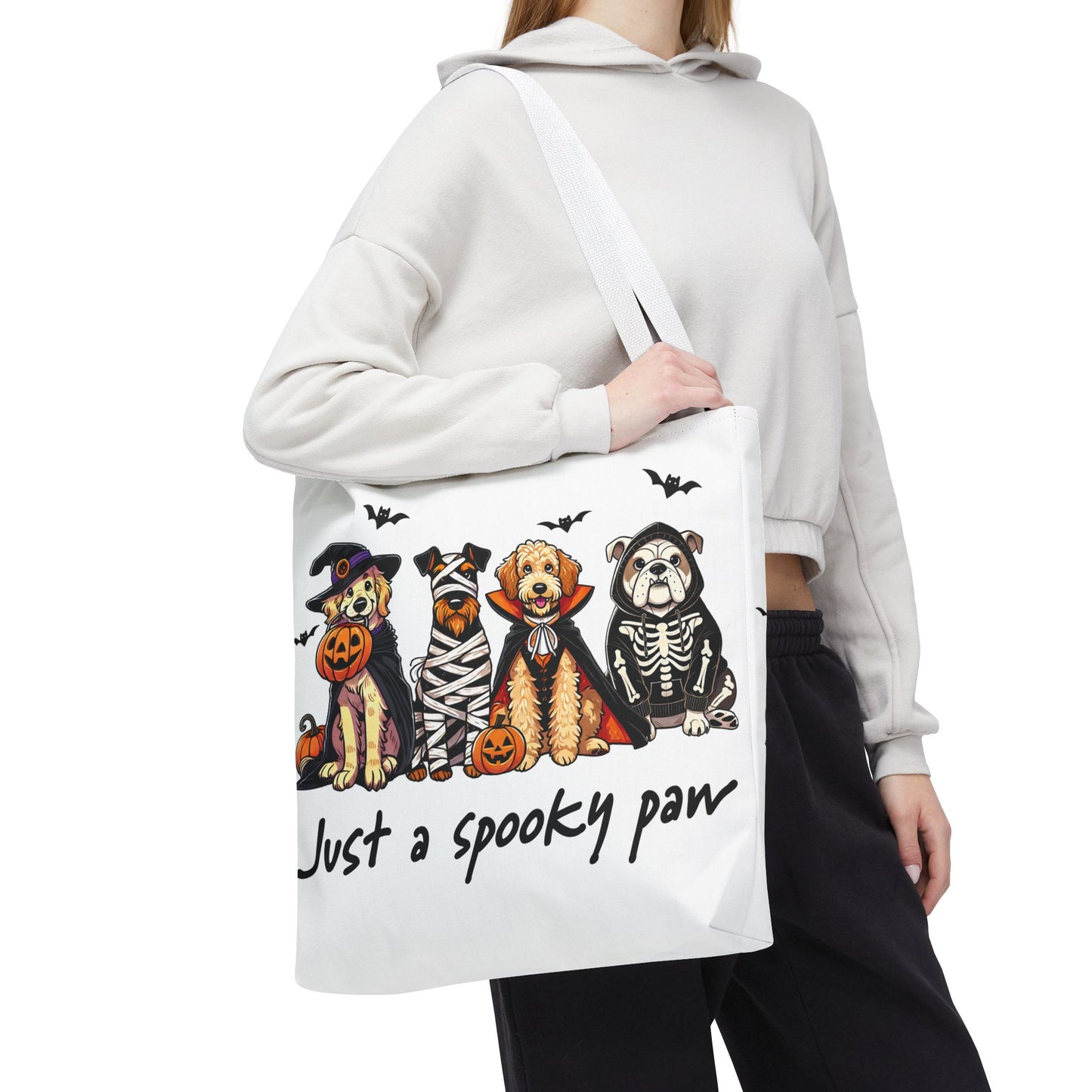 🐾 Spooky Paws Halloween Tote Bag – Doggone Cute Halloween Style 🎃