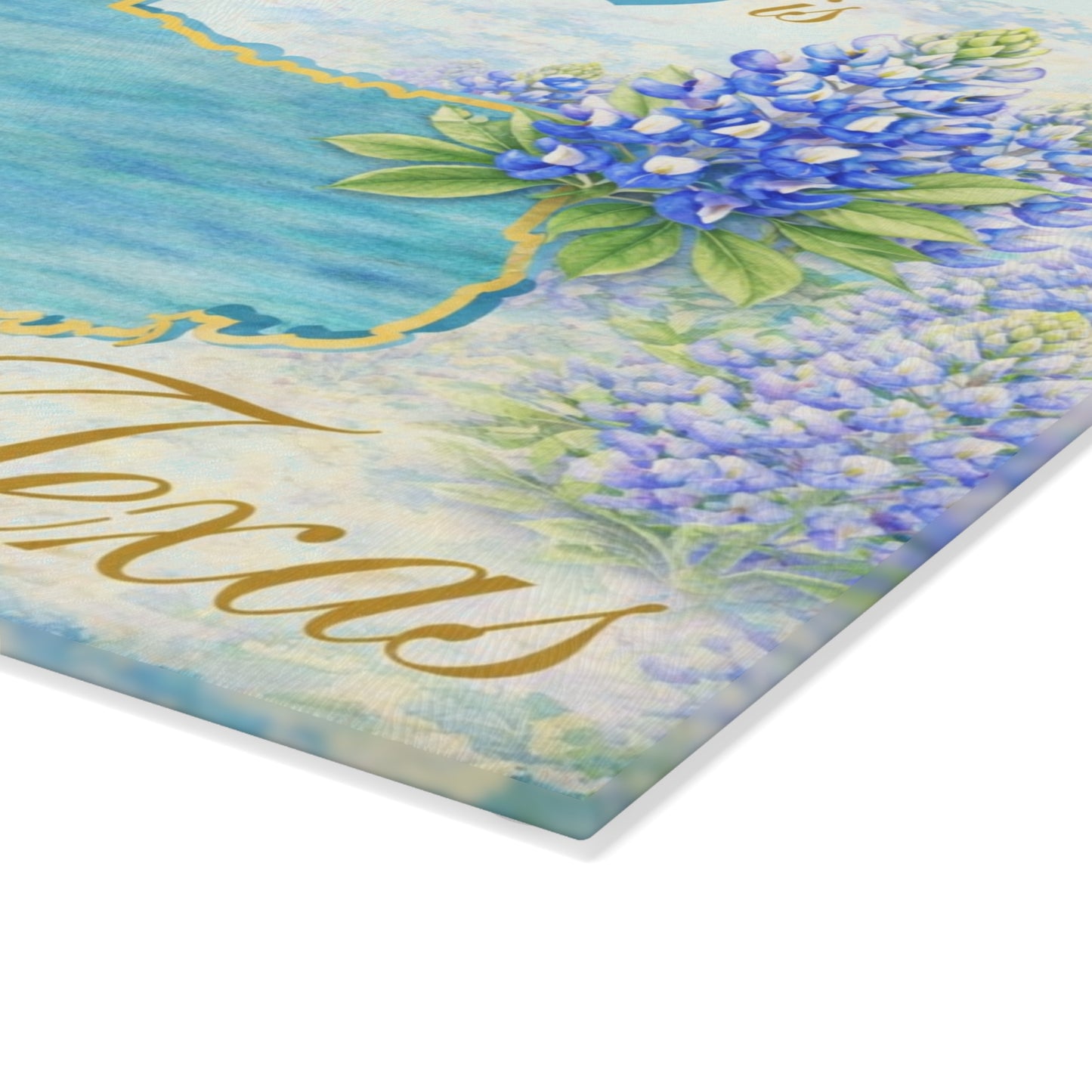 Texas State Bluebonnet Glass Cutting Board – Home Is Where the Heart Is Texas Kitchen Decor