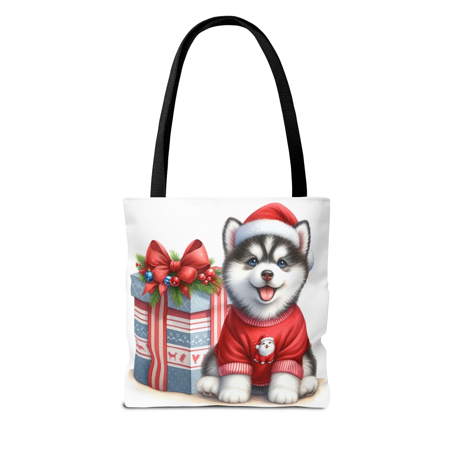 🎁 Christmas Husky Tote Bag – Festive Pup & Holiday Cheer in Every Carry 🎄