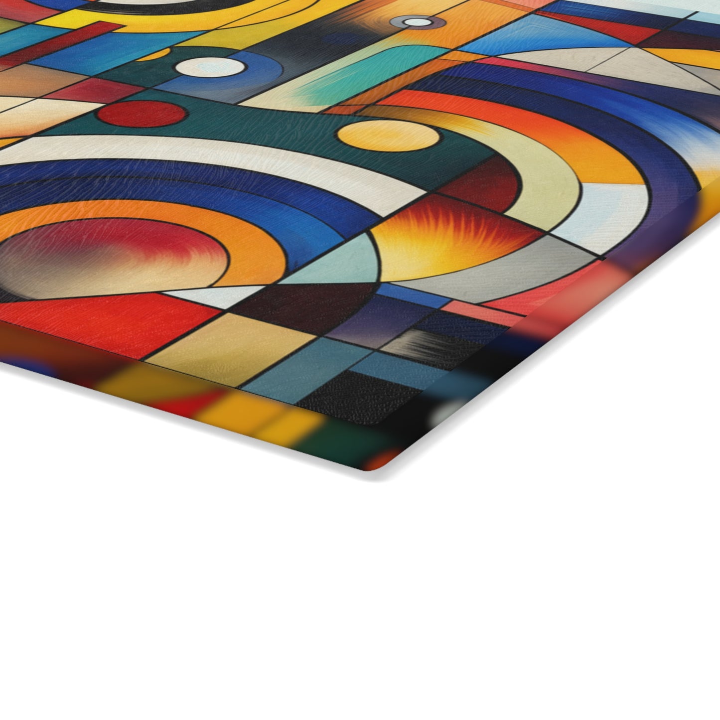 Modern Color Flow Abstract Glass Cutting Board