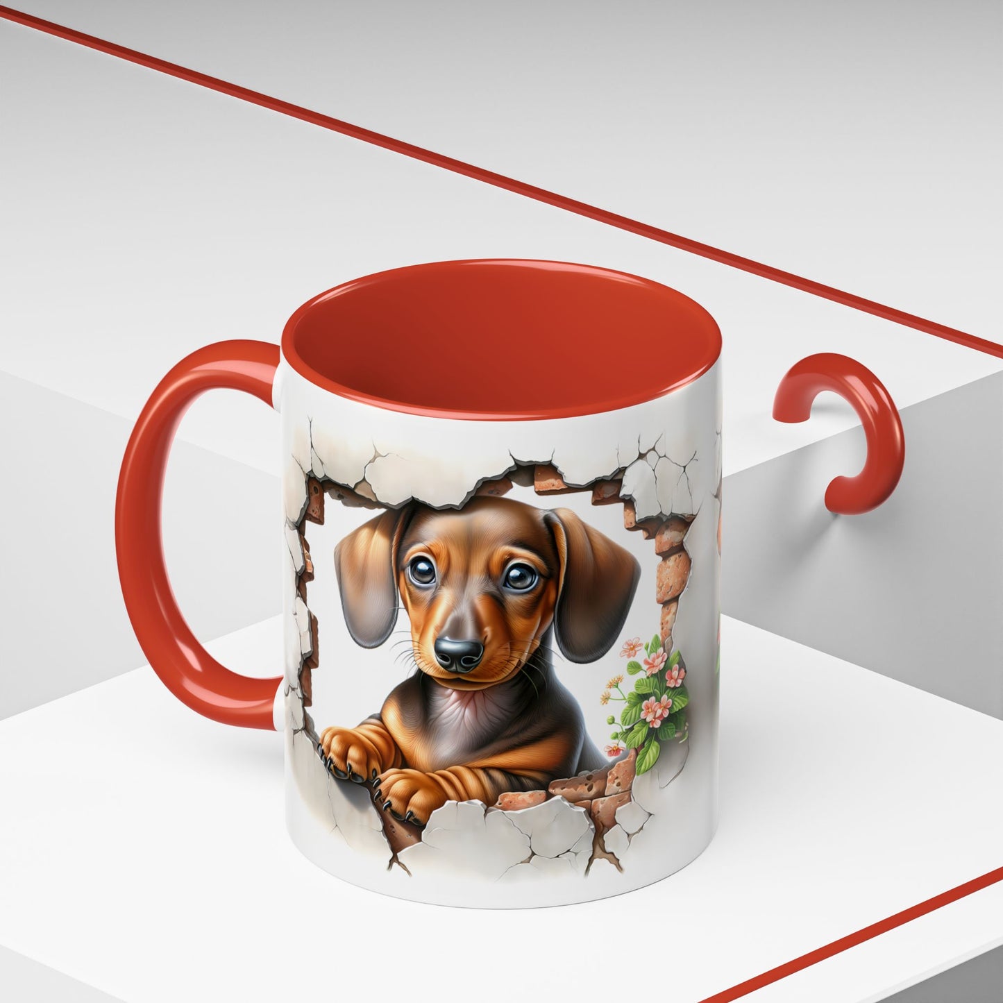🐾🌭 Dachshund Puppy Accent Mug – Adorable Doxie Coffee Cup ☕❤️