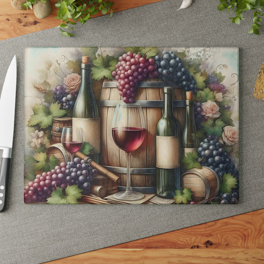 Tabla de cortar de vidrio templado para vino vintage