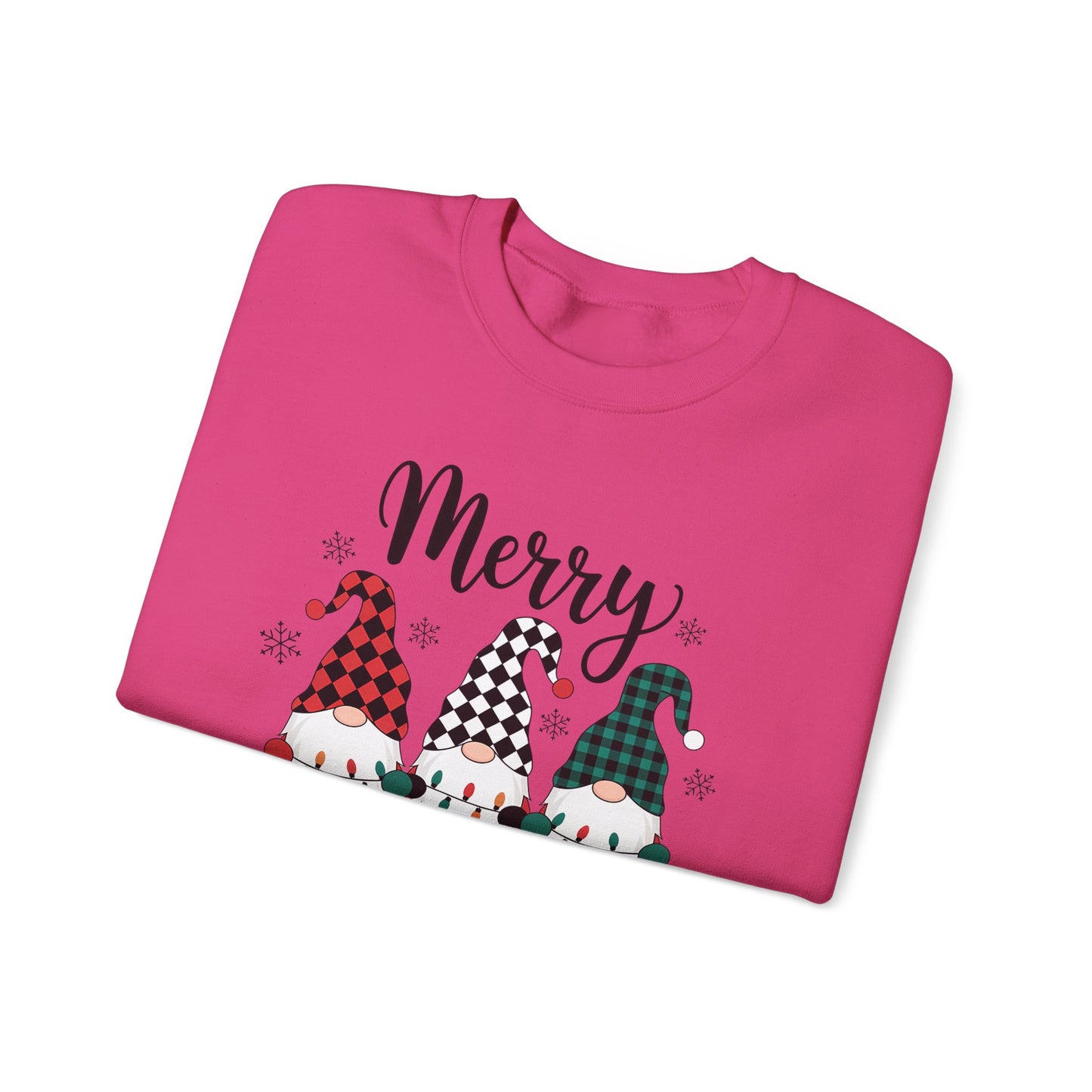🎅✨ Merry Gnome Lights Sweatshirt – Whimsical Scandinavian Holiday Charm