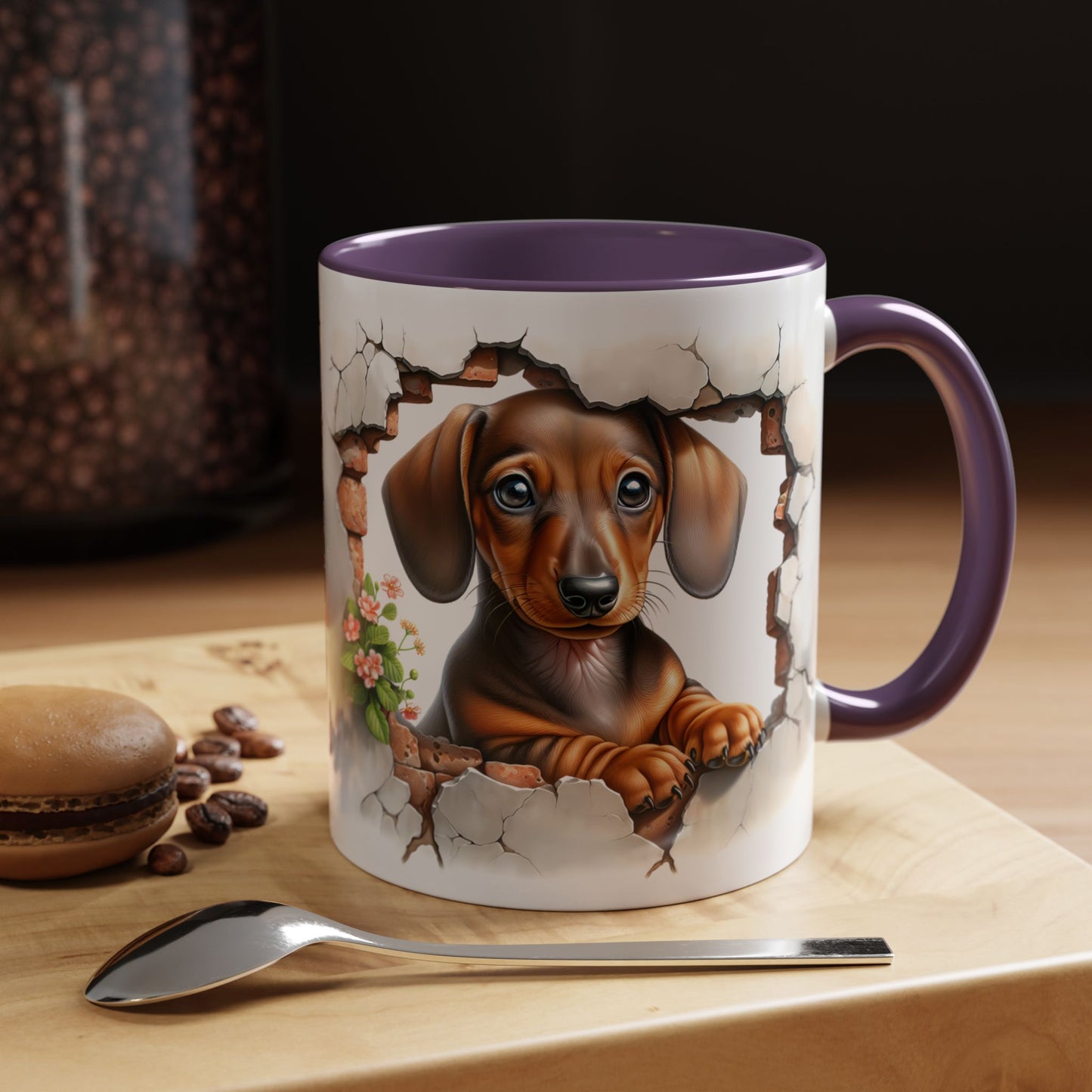 🐾🌭 Dachshund Puppy Accent Mug – Adorable Doxie Coffee Cup ☕❤️