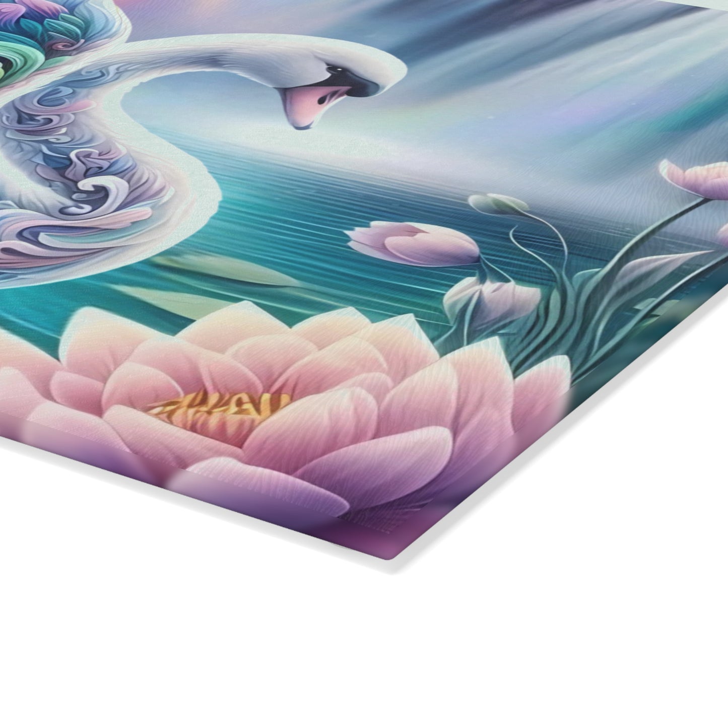 Tabla de cortar de vidrio con forma de cisne: elegante decoración de cocina | Tabla de servir de vidrio templado con un elegante diseño de pájaro