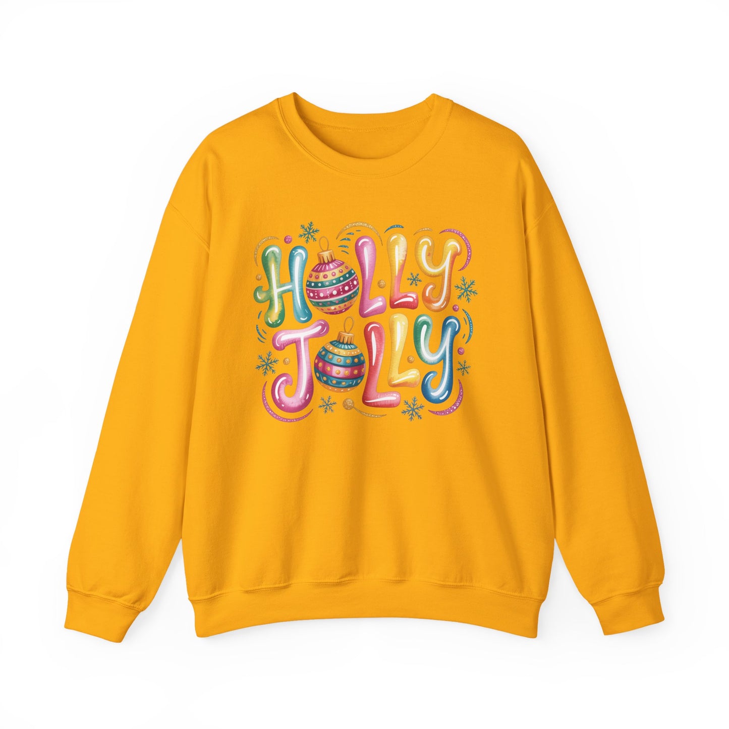 🎄✨ Holly Jolly Rainbow Ornament Christmas Sweatshirt – Festive & Fun Holiday Style 🌈🎁