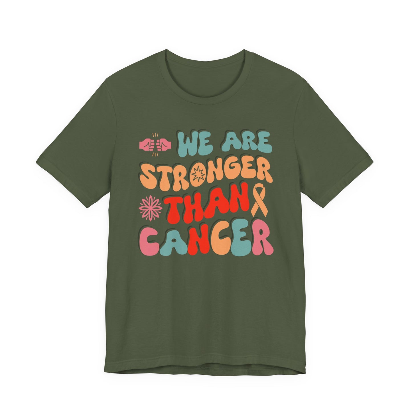 💪 We Are Stronger Than Cancer T-Shirt – Bold Awareness & Support Graphic Tee 🎗️