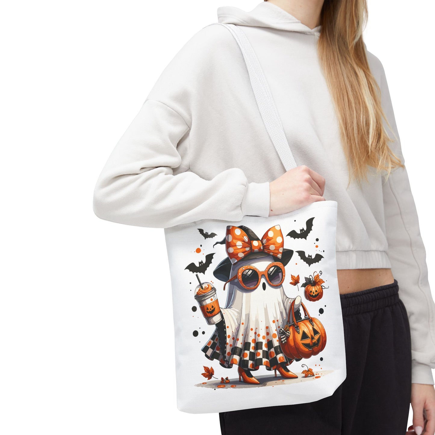 🧡 Chic Ghost Halloween Tote Bag – Sassy, Stylish & Spook-tacular 👻🎃