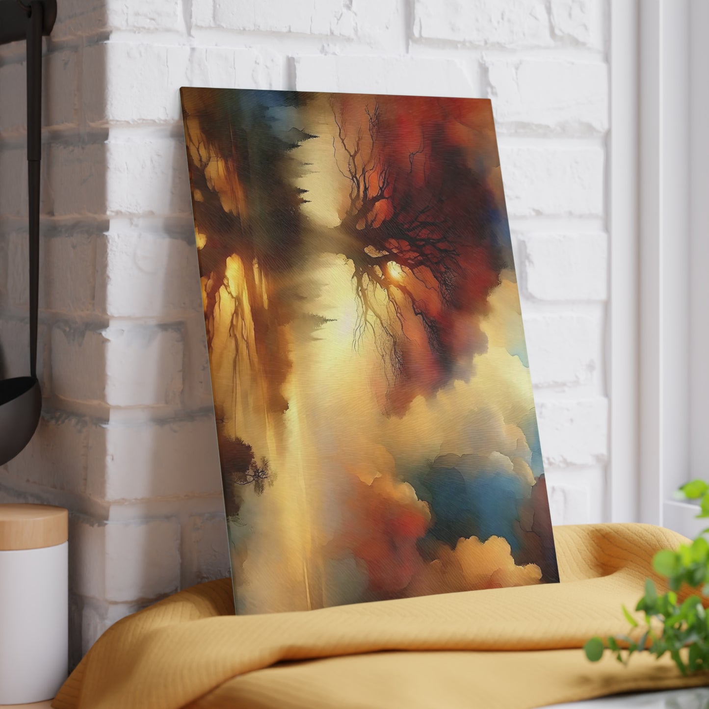 Tabla de cortar de acuarela, tabla de cortar de vidrio templado, tabla de charcutería, tabla de cortar, regalo de inauguración de la casa, tabla de cortar personalizada, regalo único