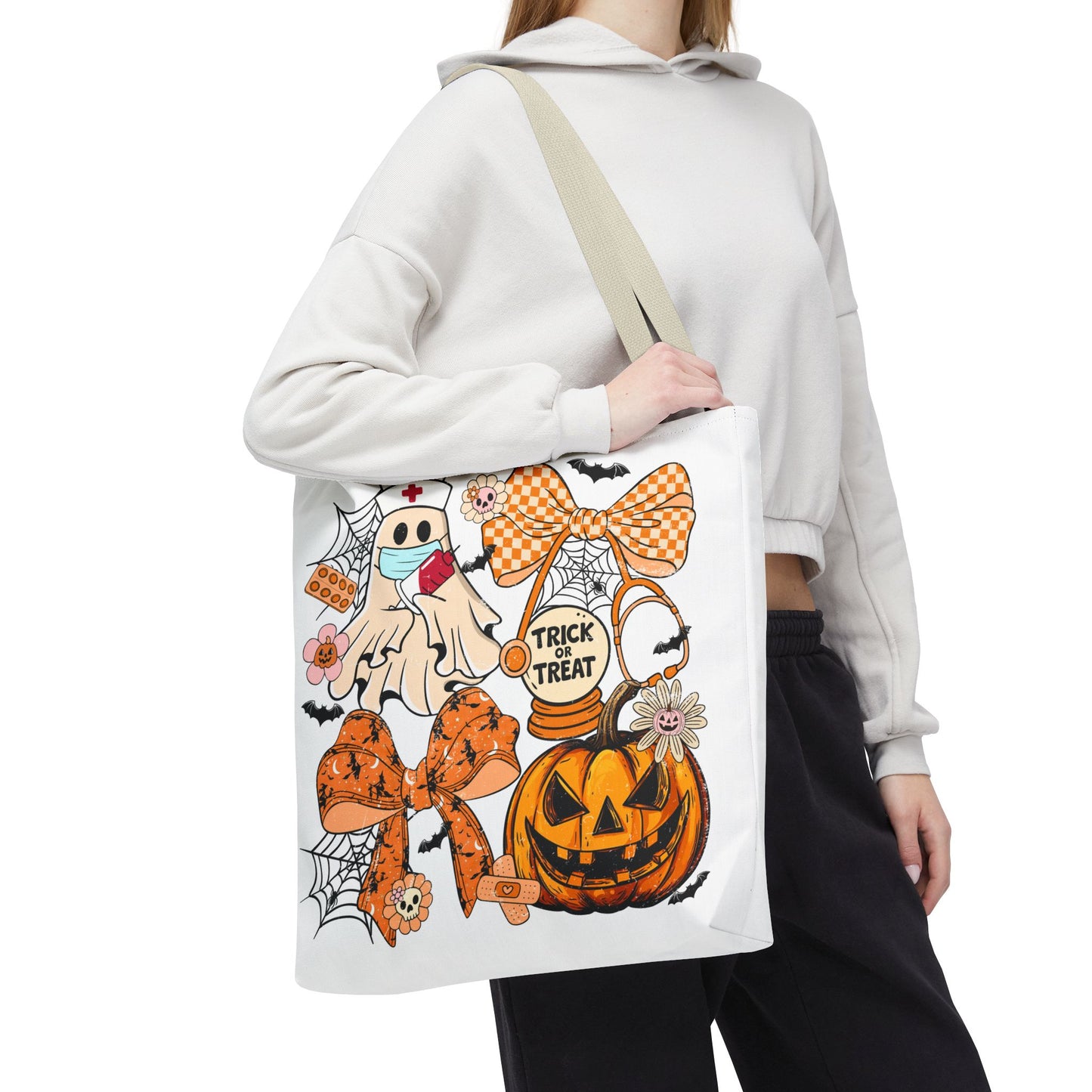 🩺 Nurse Ghost Tote Bag – Spooky Season Meets Healthcare Heroes 👻👜