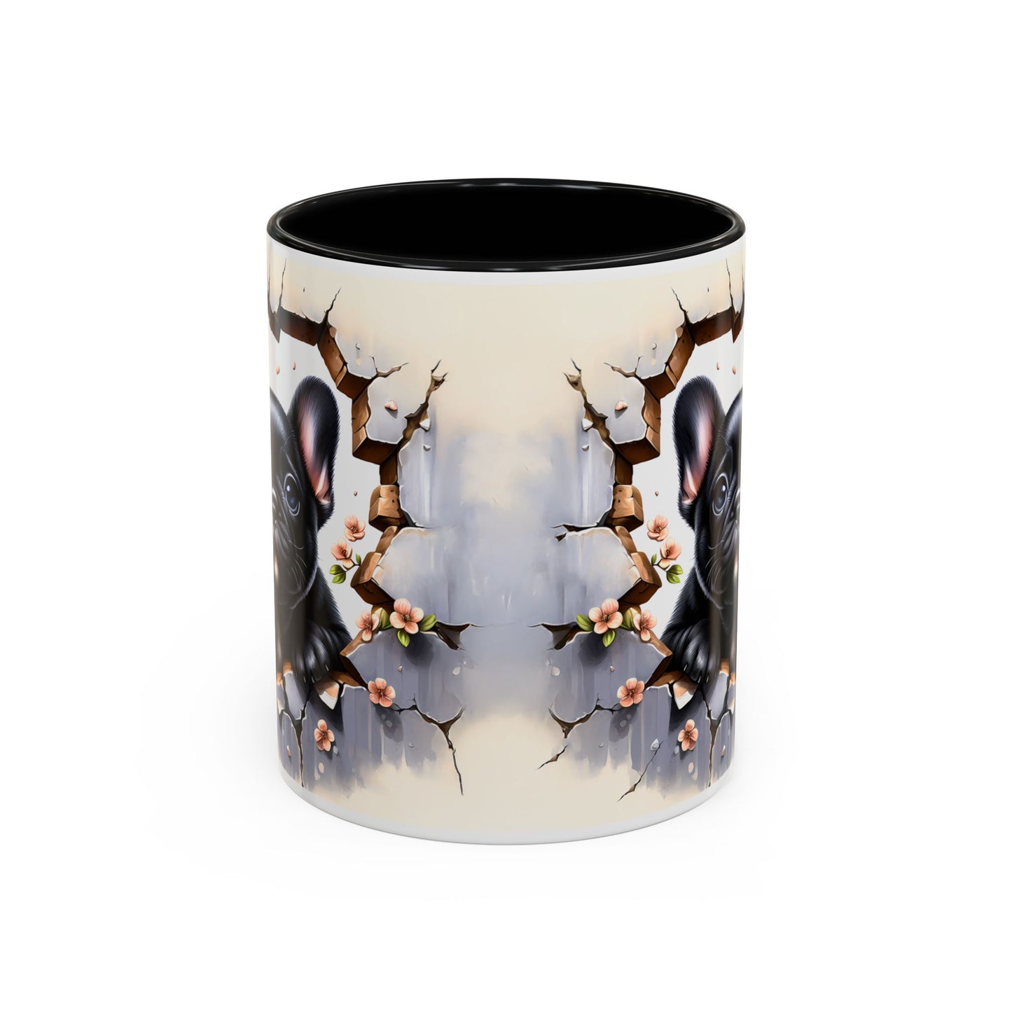 🐾☕ Black French Bulldog Puppy Accent Mug – Cute Breakthrough Pup Design ✨