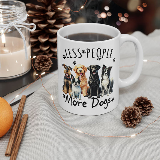 🐾 Less People, More Dogs Mug – The Paw-fect Crew for Dog Lovers ☕