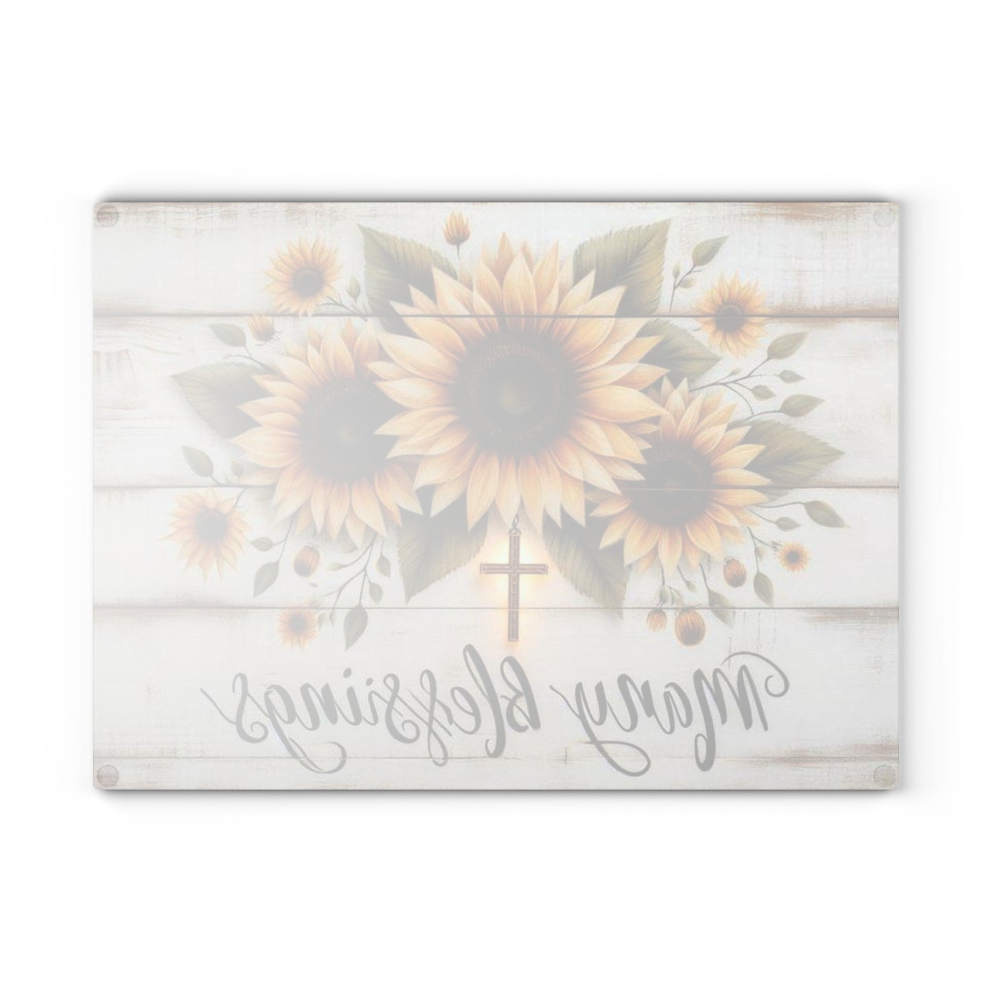 Tabla de cortar de vidrio inspiradora, regalo de Pascua, cruz y flores, ideal para regalar, decoración inspirada en la fe, decoración de cocina, regalos cristianos.