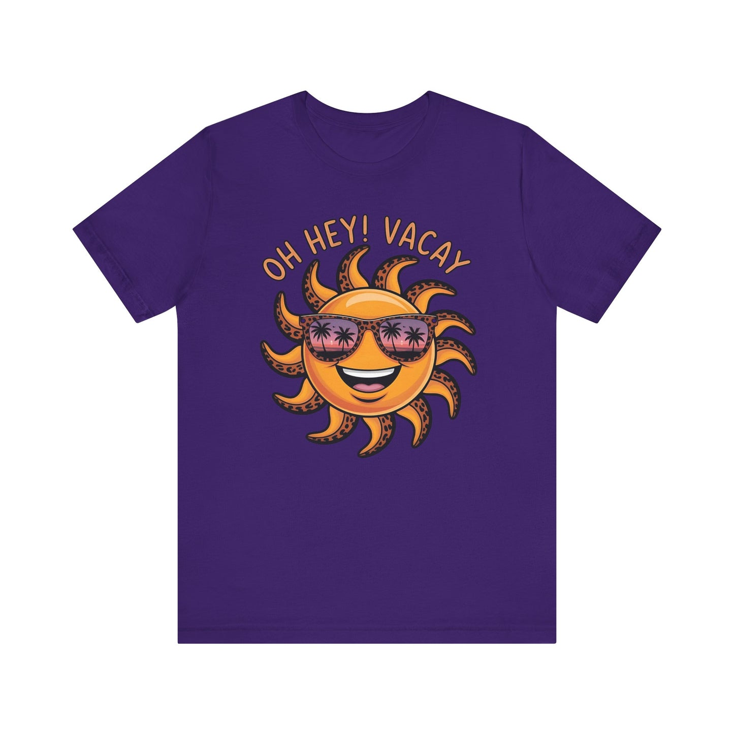☀️ ¡Hola! Camiseta de vacaciones – Sol sonriente con gafas de sol | Camiseta gráfica de verano para mujer