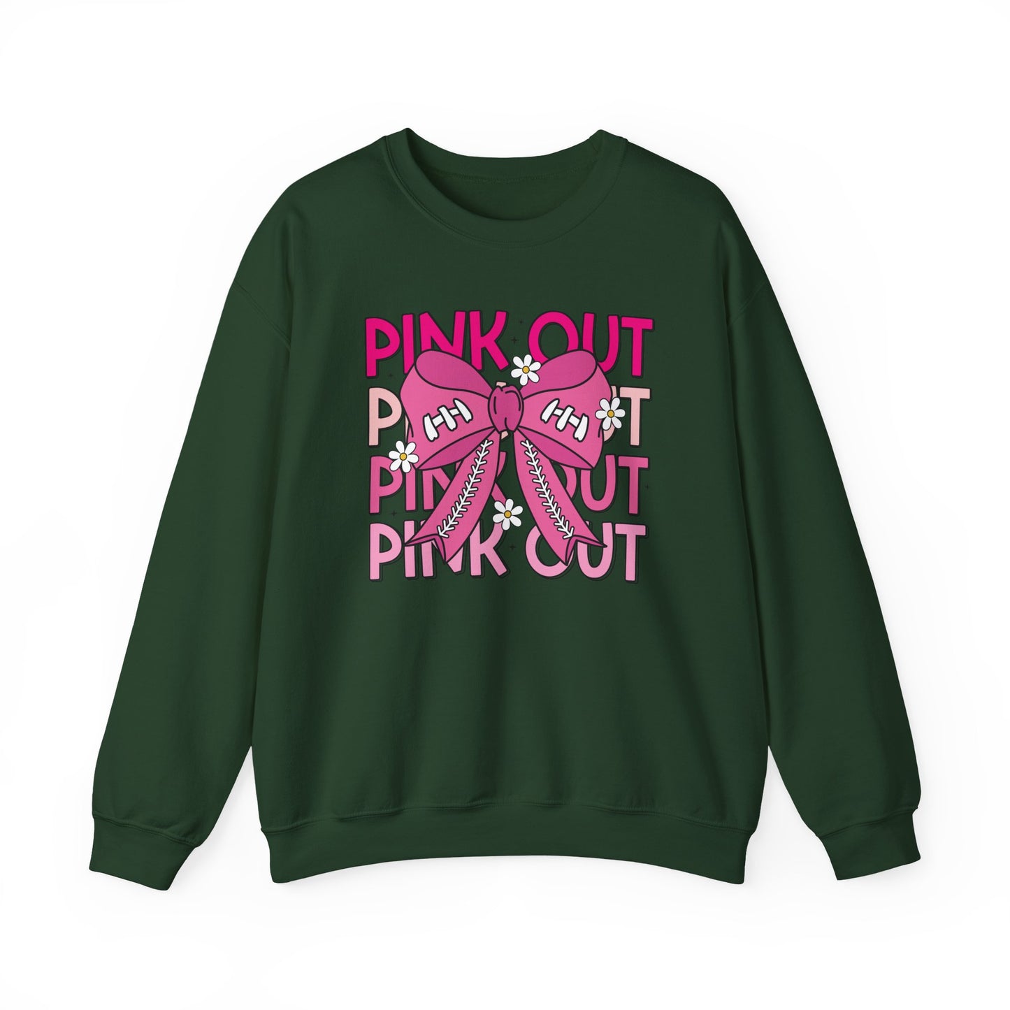 🎀🌸 Pink Out Sweatshirt – Cheer Bow Breast Cancer Awareness