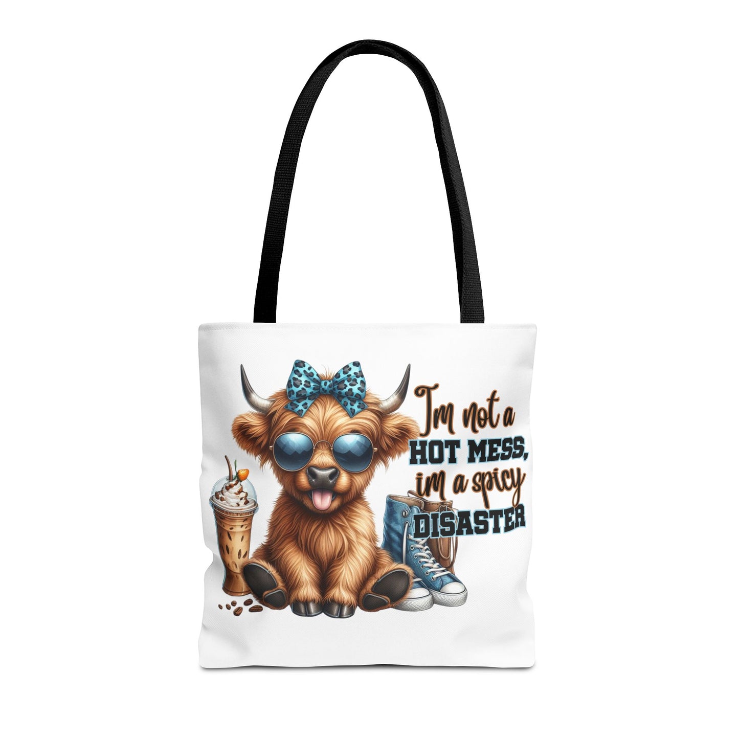 Bolsa de tela Highland Cow: «No soy un desastre picante, soy un desastre picante».