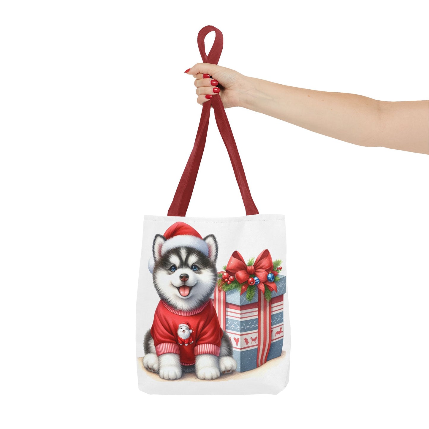🎁 Christmas Husky Tote Bag – Festive Pup & Holiday Cheer in Every Carry 🎄