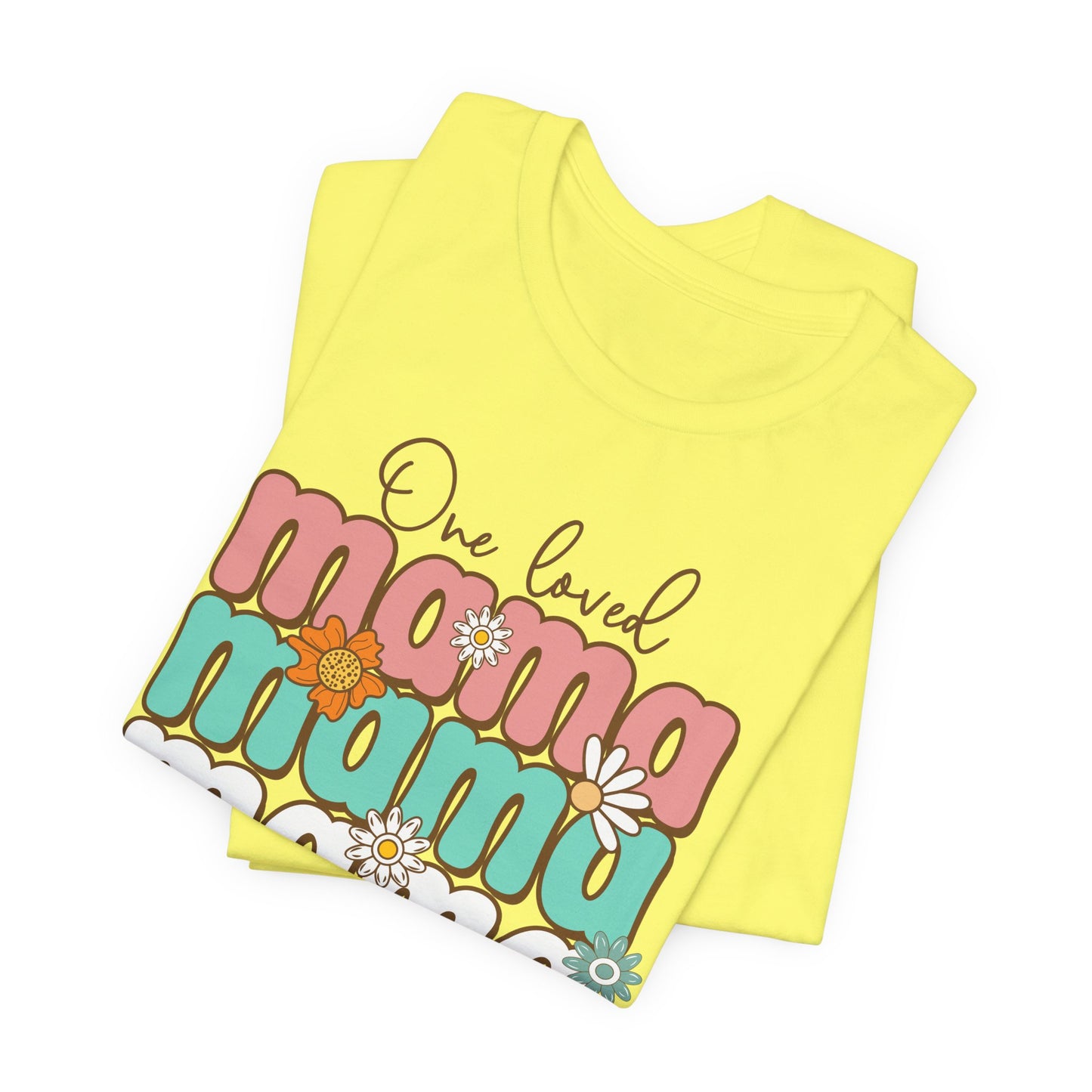👕 Mama, Mama, Mama, Mama Boho-Style T-Shirt – Joyful Chaos of Motherhood 🌿