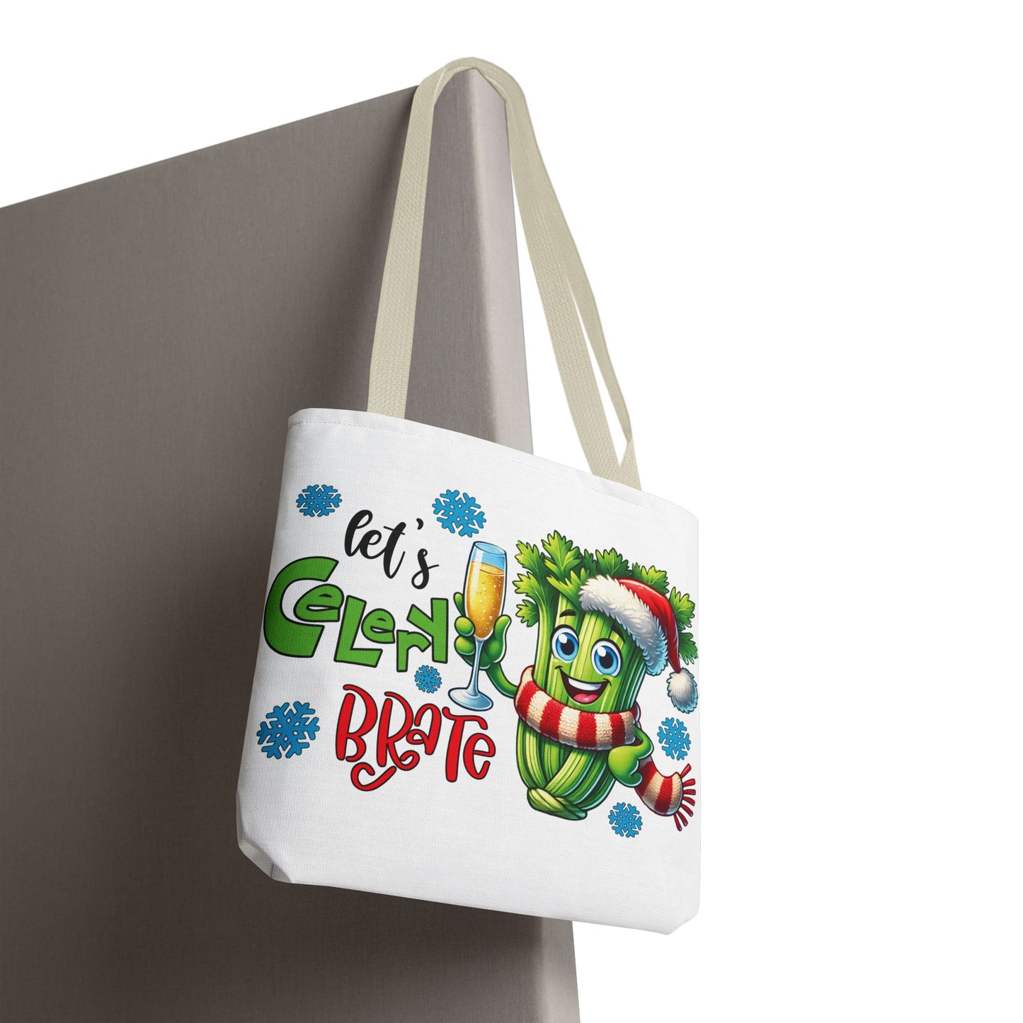 🥂 Let’s Celery-brate Christmas Tote Bag – Fun, Festive & Eco-Friendly 🎄