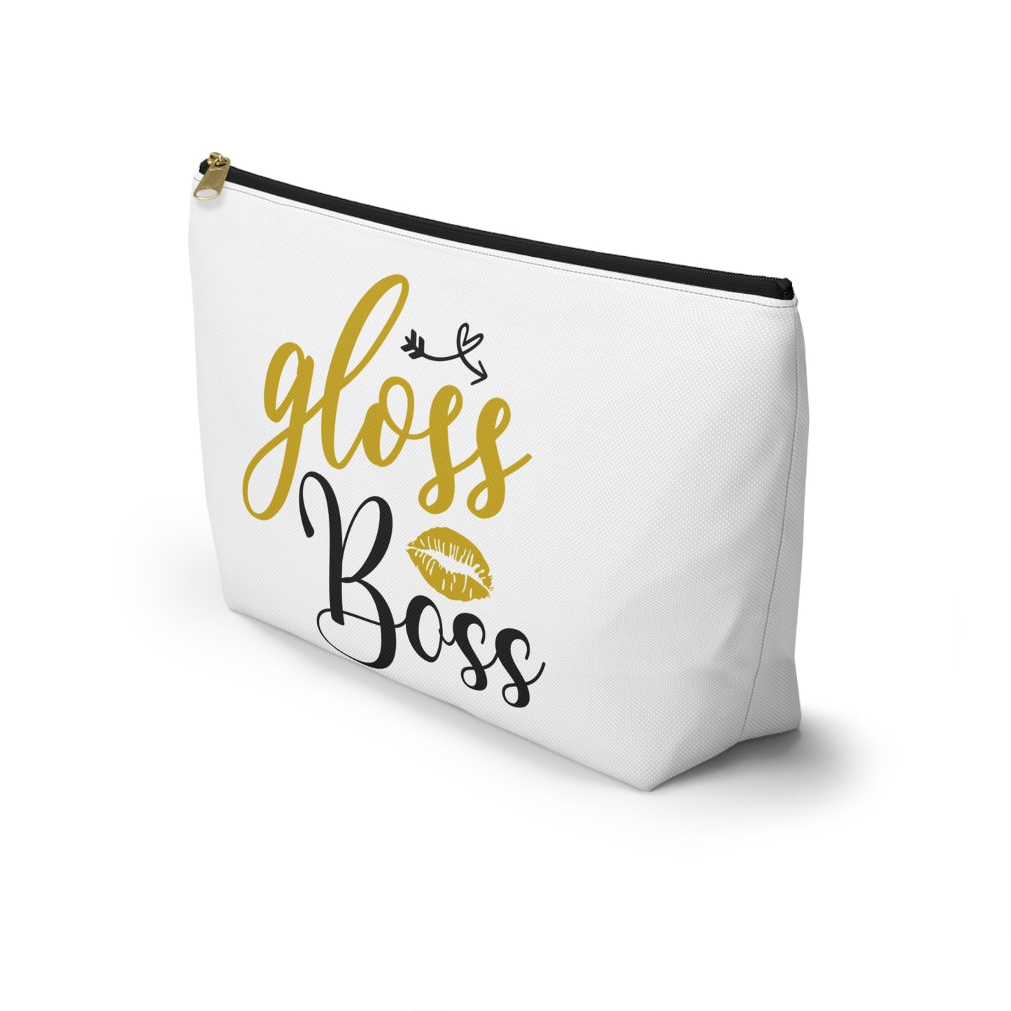 Accessory Pouch – "Gloss Boss" Yellow Makeup Bag