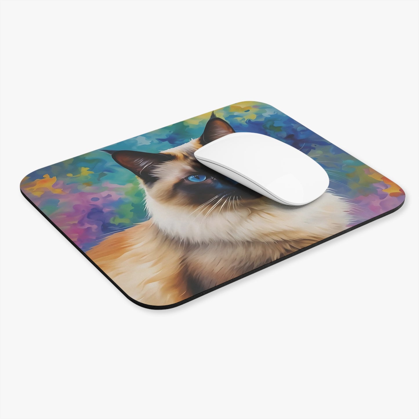 Alfombrilla de ratón con diseño de gato siamés: un elegante accesorio de escritorio para los amantes de los gatos