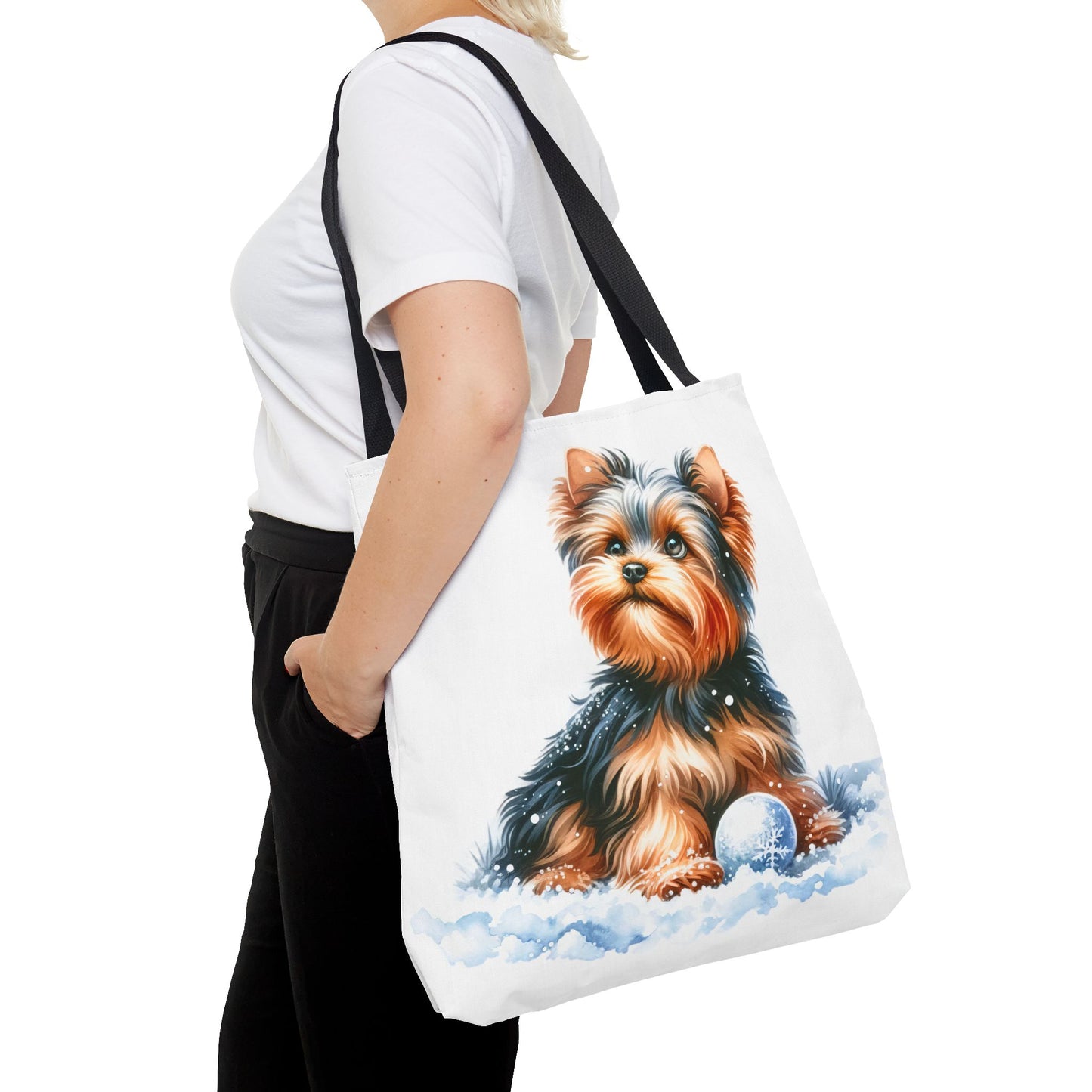 ❄️ Yorkie in Snow Tote Bag – Winter Cuteness with a Side of Sass 🐾👜