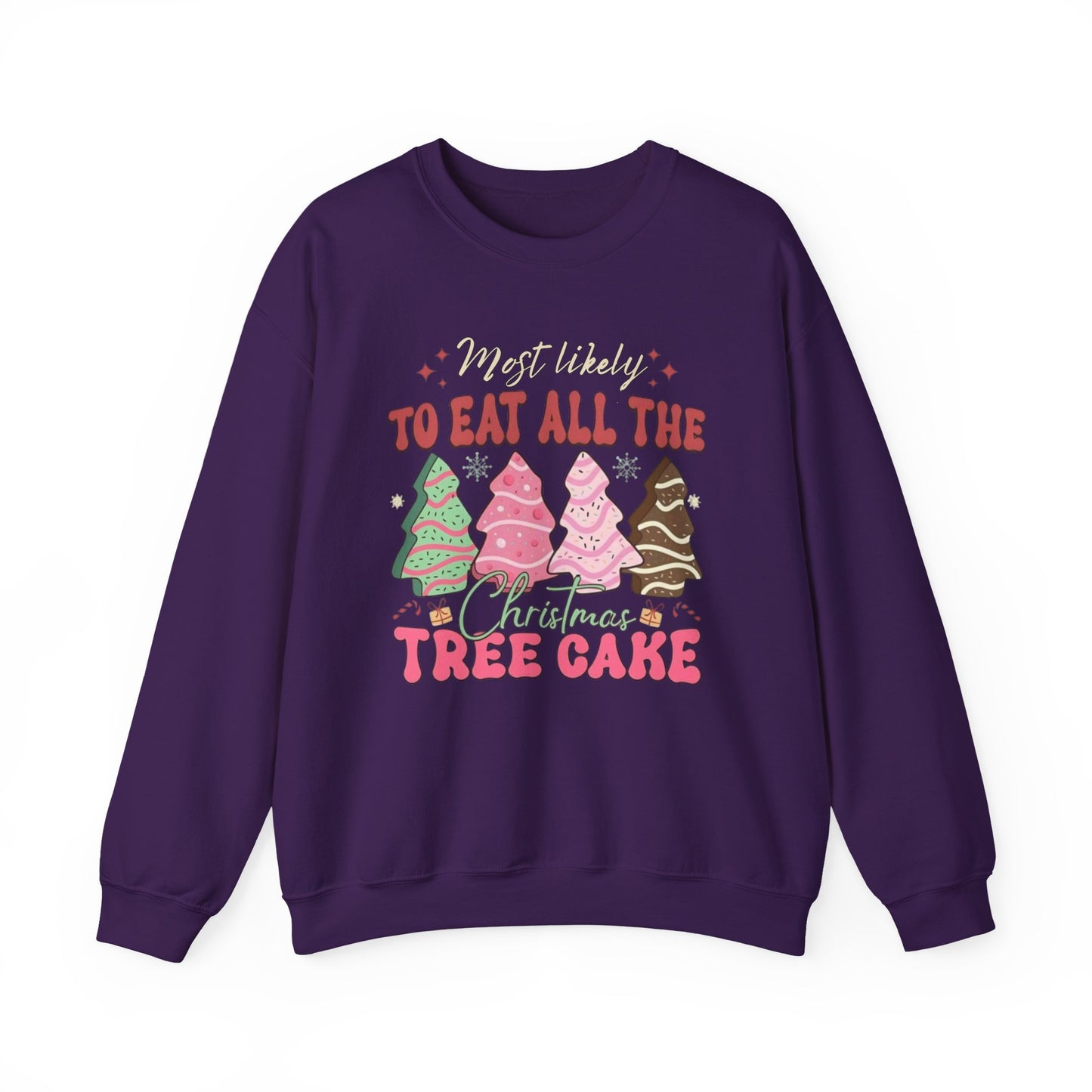 🎄🍰 Most Likely to Eat All the Christmas Tree Cake Sweatshirt – Fun Holiday Dessert Lover Gift