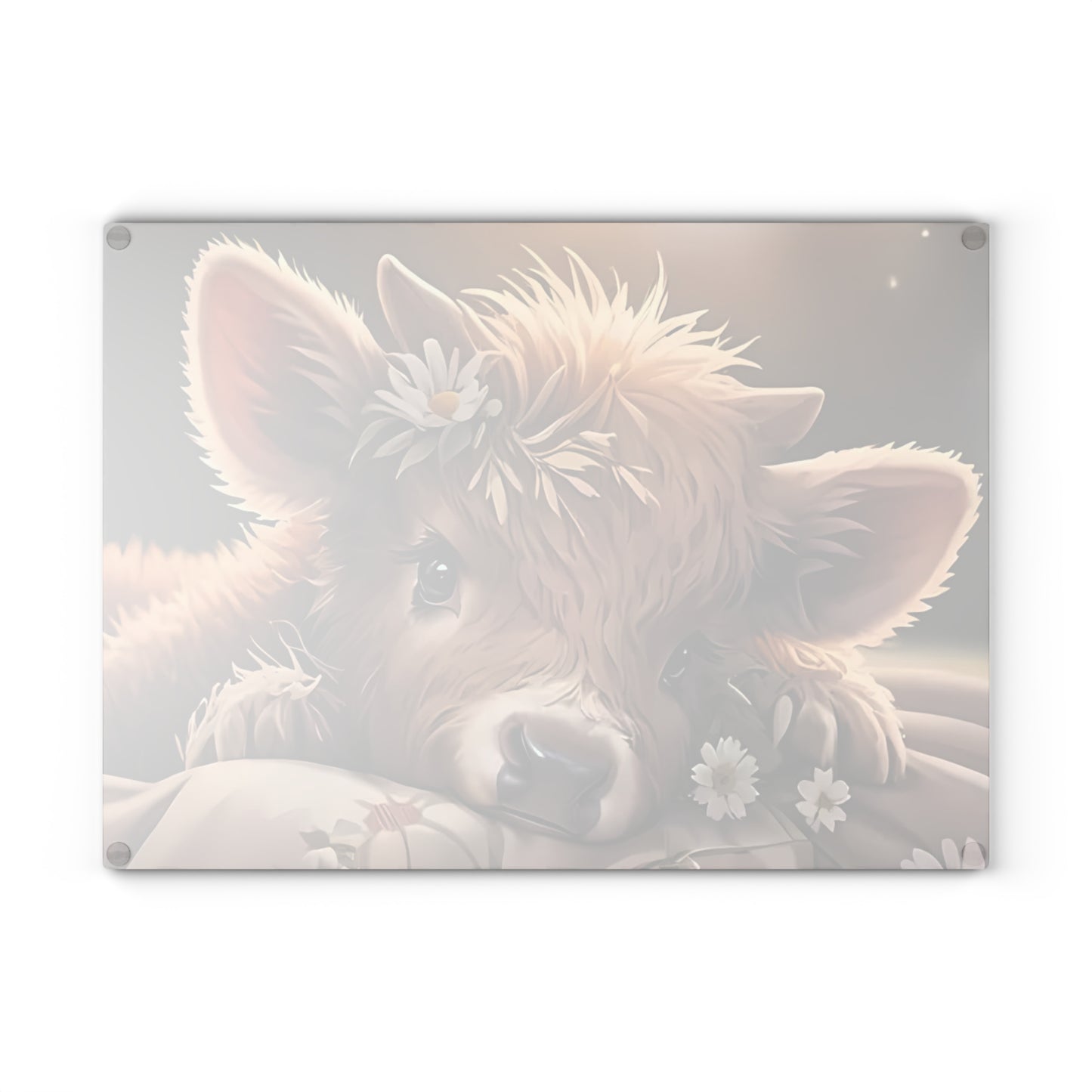 🐮🌼 Daisy Highland Calf Cutting Board – Country Charm with Sweet Simplicity 🌸🐮