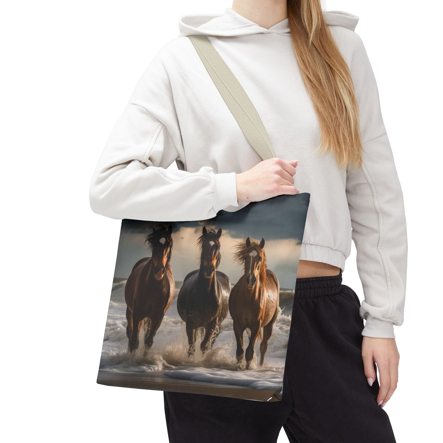 Bolsa de mano Caballos salvajes al anochecer: un bolso de mano atrevido inspirado en la naturaleza para amantes de los caballos