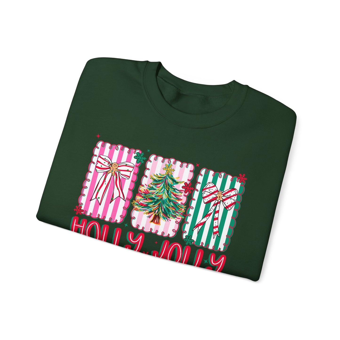 🎀✨ Holly Jolly Retro Sweatshirt – Festive Bows & Christmas Cheer