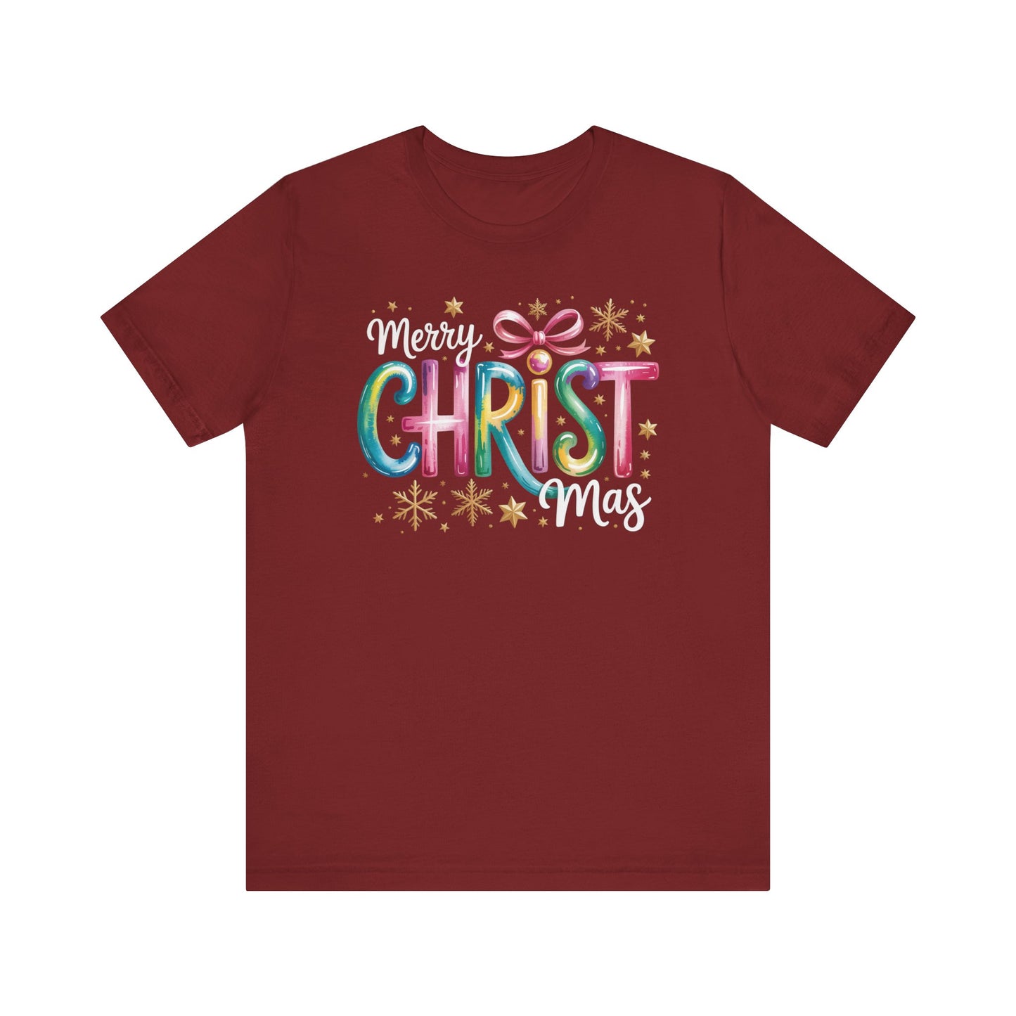 🎄✨ Merry Christmas Glow Lettering T-Shirt – Festive & Bright Holiday Style 🎁🌟