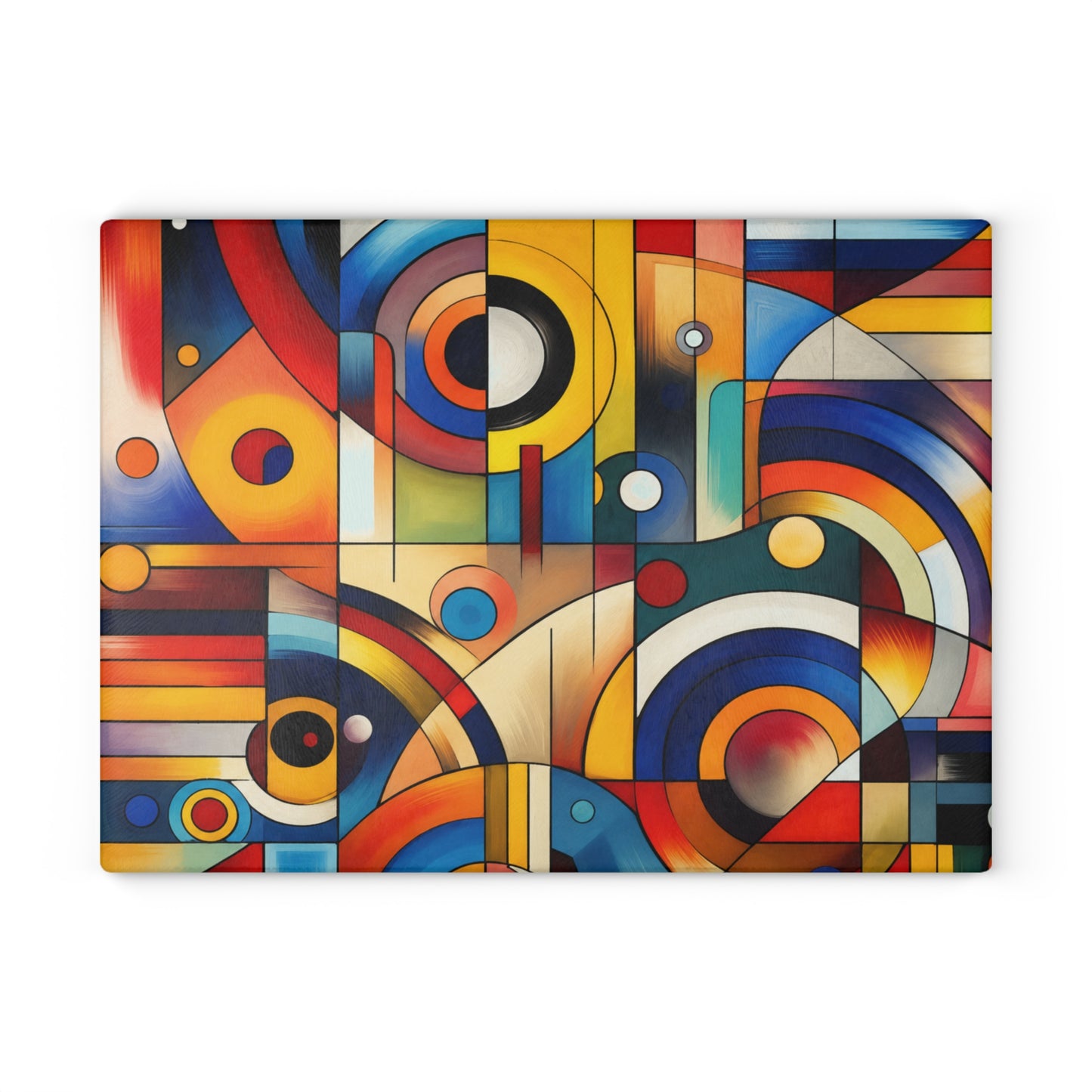 Modern Color Flow Abstract Glass Cutting Board