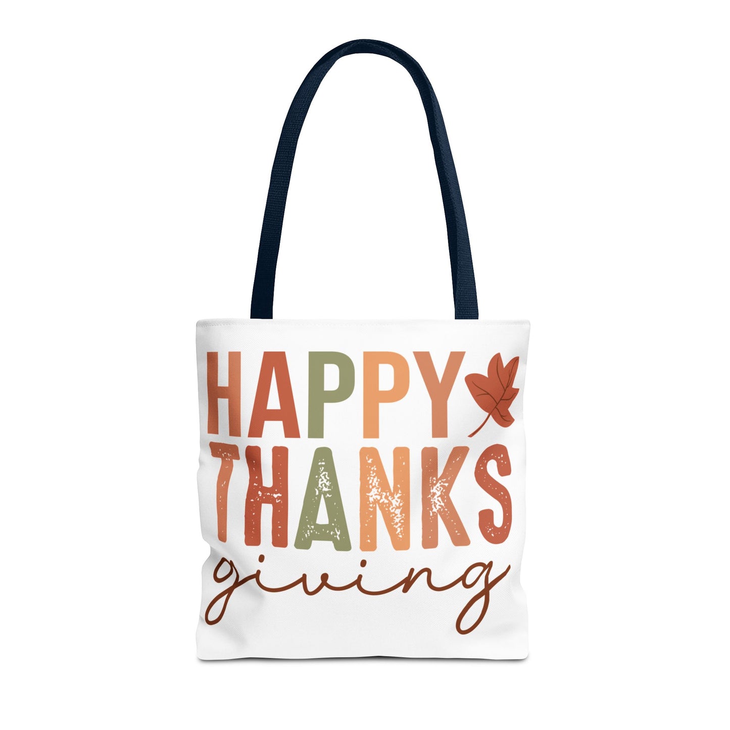🍁 Rustic Happy Thanksgiving Tote Bag – Simple Charm for the Season 🍂🧡