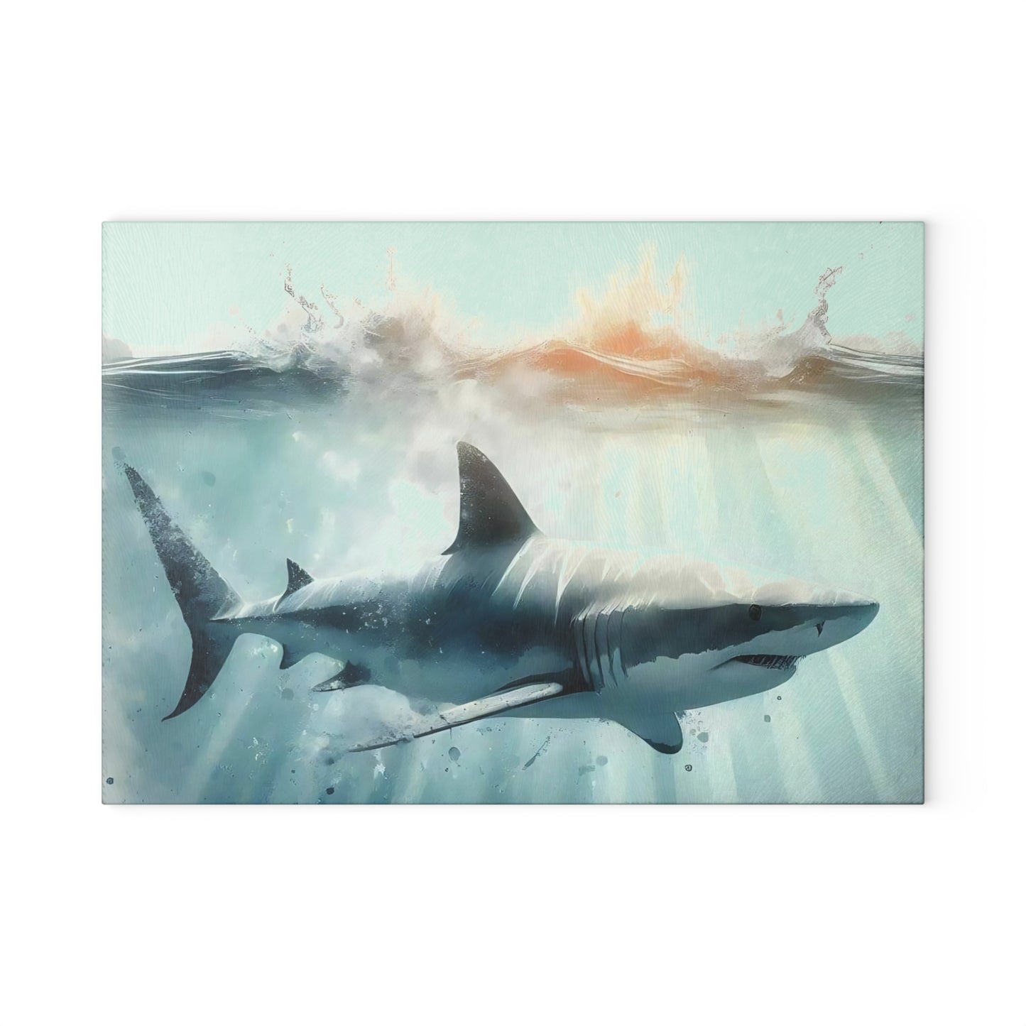 Decoración de cocina con tiburón, tabla de cortar con temática oceánica, idea de regalo con tiburón, regalo para amantes de los tiburones, regalo con temática de tiburón, tabla de cortar única