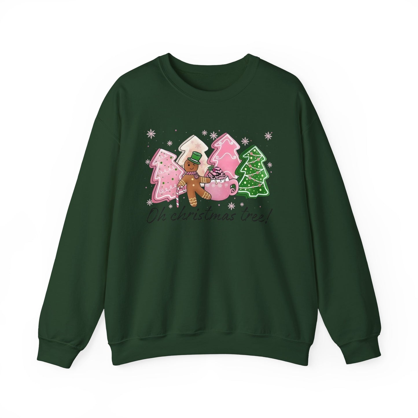 🎄🍪 Oh Christmas Tree! Gingerbread & Cocoa Crewneck – Sweet Holiday Cookie Lover Gift