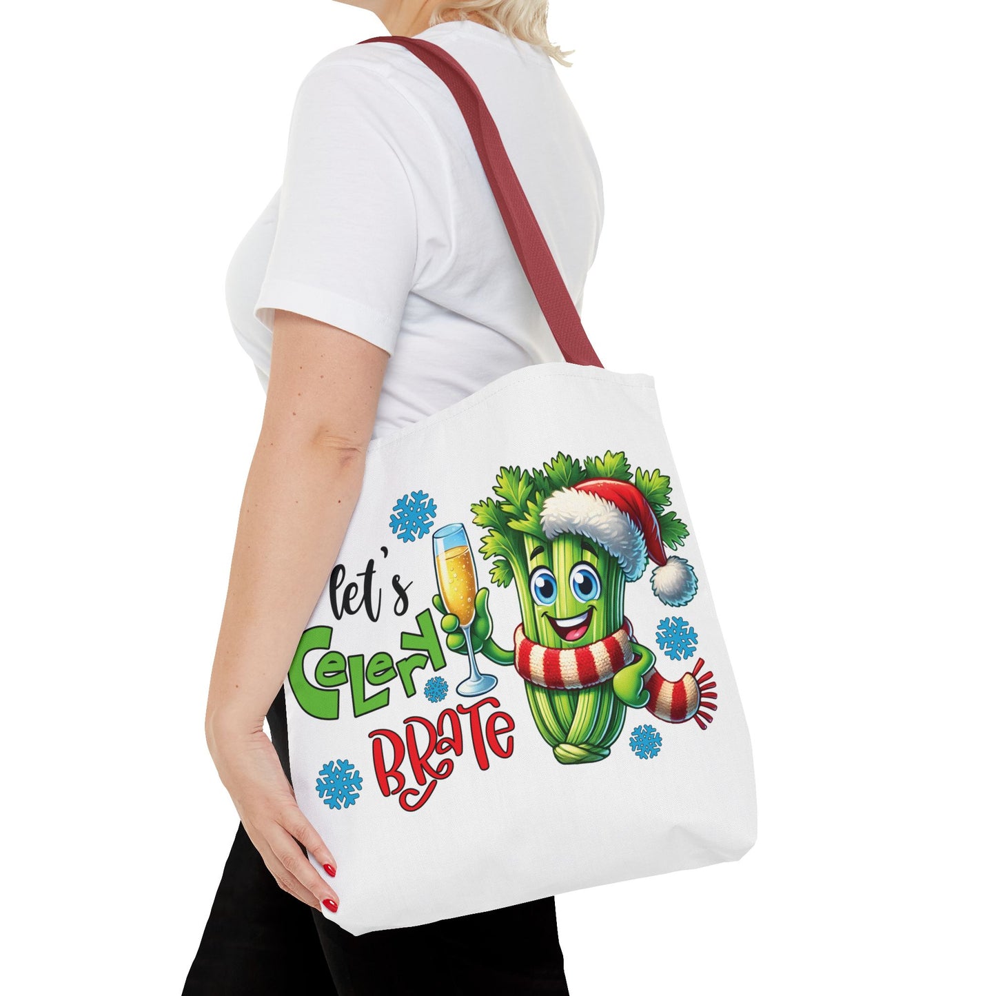 🥂 Let’s Celery-brate Christmas Tote Bag – Fun, Festive & Eco-Friendly 🎄