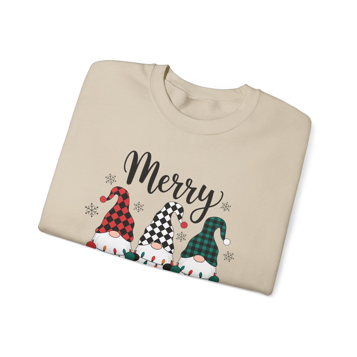 🎅✨ Merry Gnome Lights Sweatshirt – Whimsical Scandinavian Holiday Charm