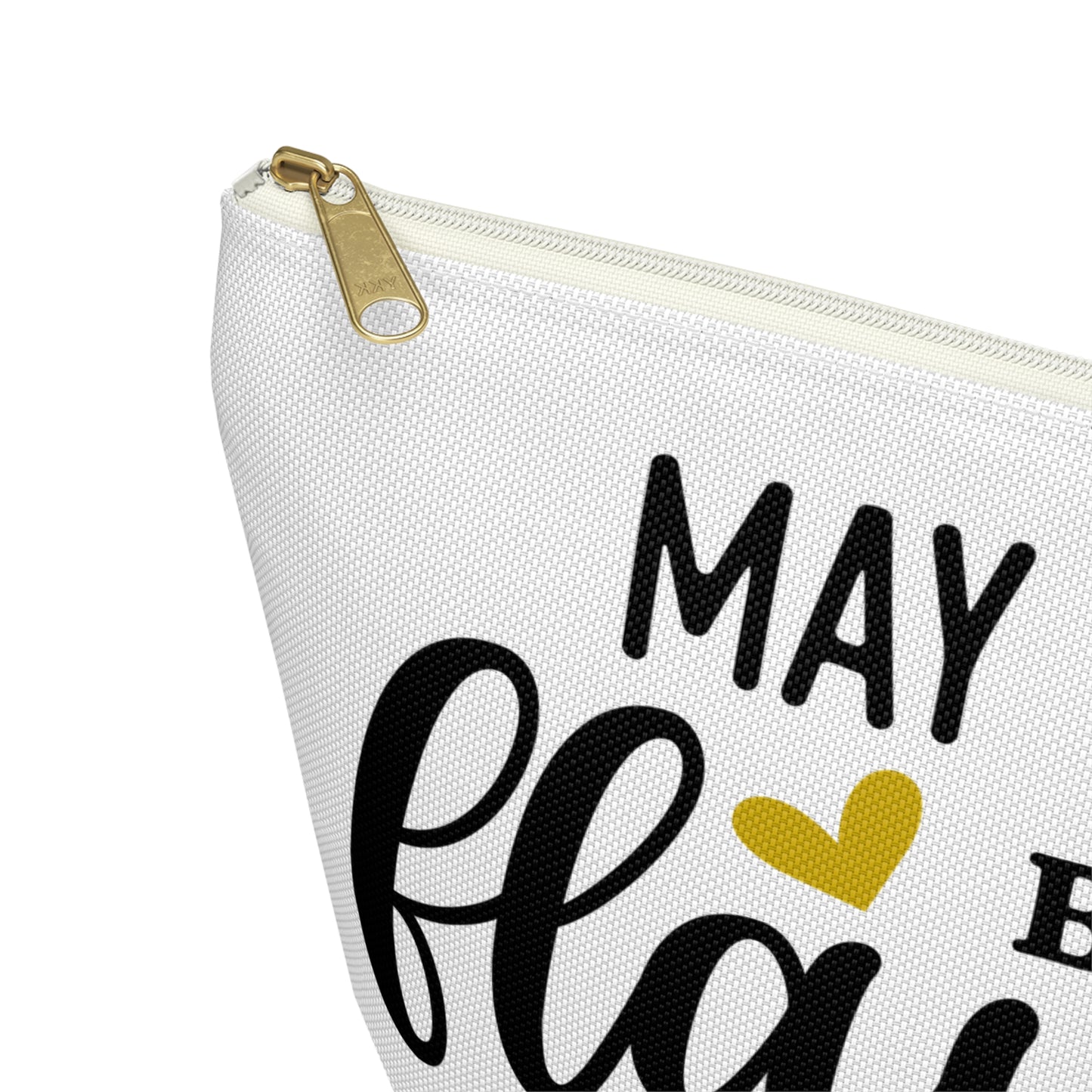 Accessory Pouch – "May Your Day Be Flawless As Your Makeup" Yellow Makeup Bag