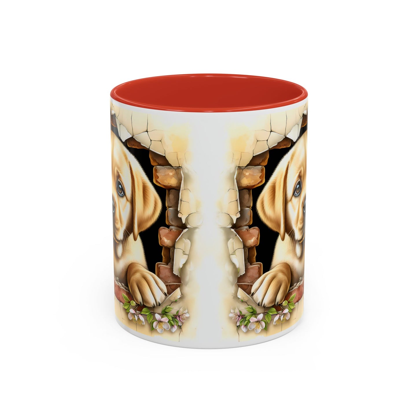 🐶☕ Labrador Puppy Peek Accent Mug – Sweet Yellow Lab Lover Gift ✨💛