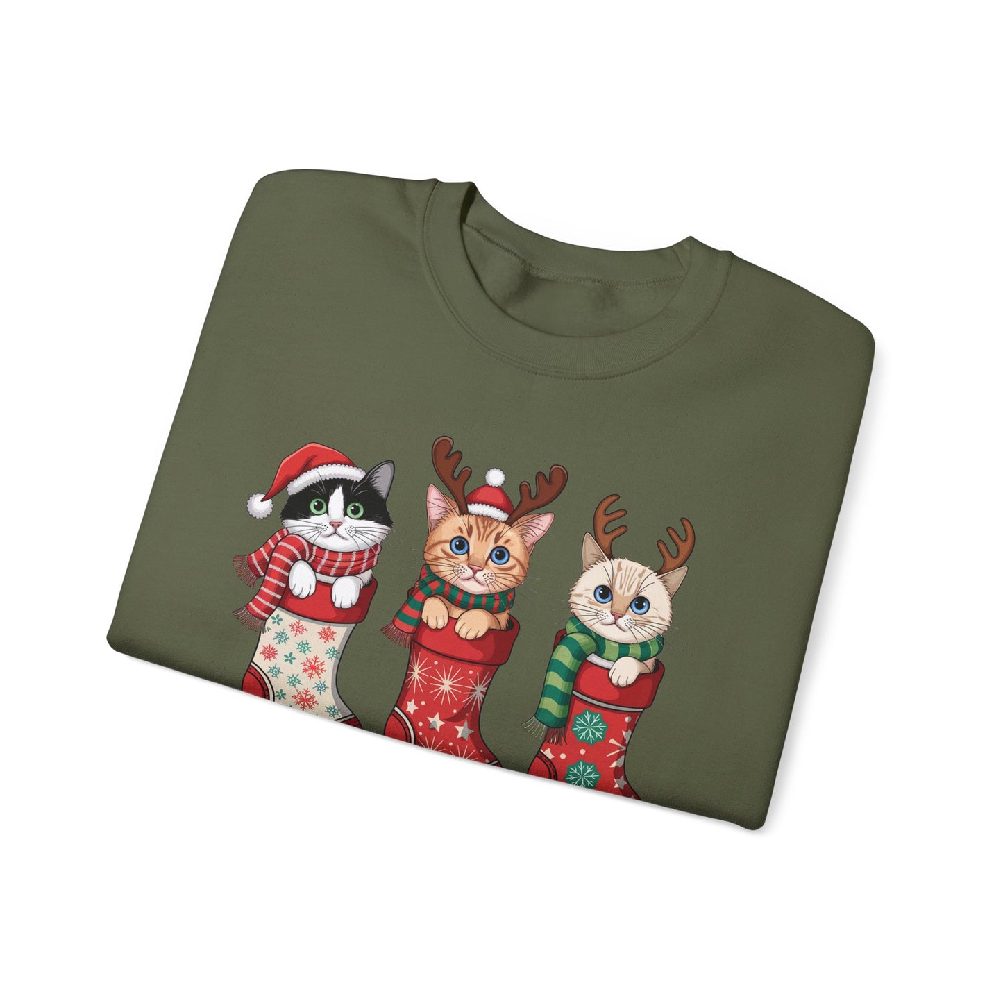 🐱🎄 Kitties in Stockings Sweatshirt – Cozy & Adorable Holiday Cats 🧦✨