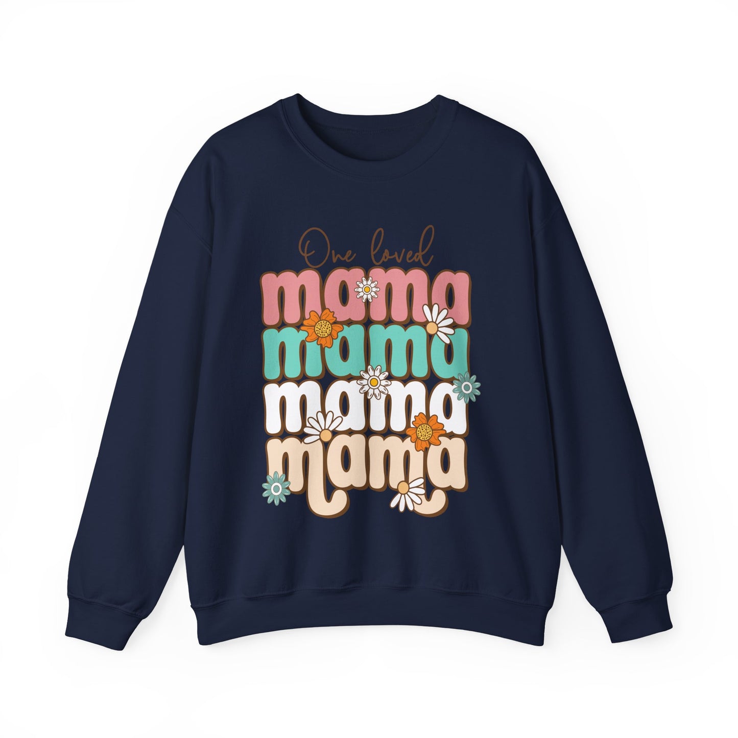 🌼💖 One Loved Mama Sweatshirt – Retro Floral Motherhood Crewneck
