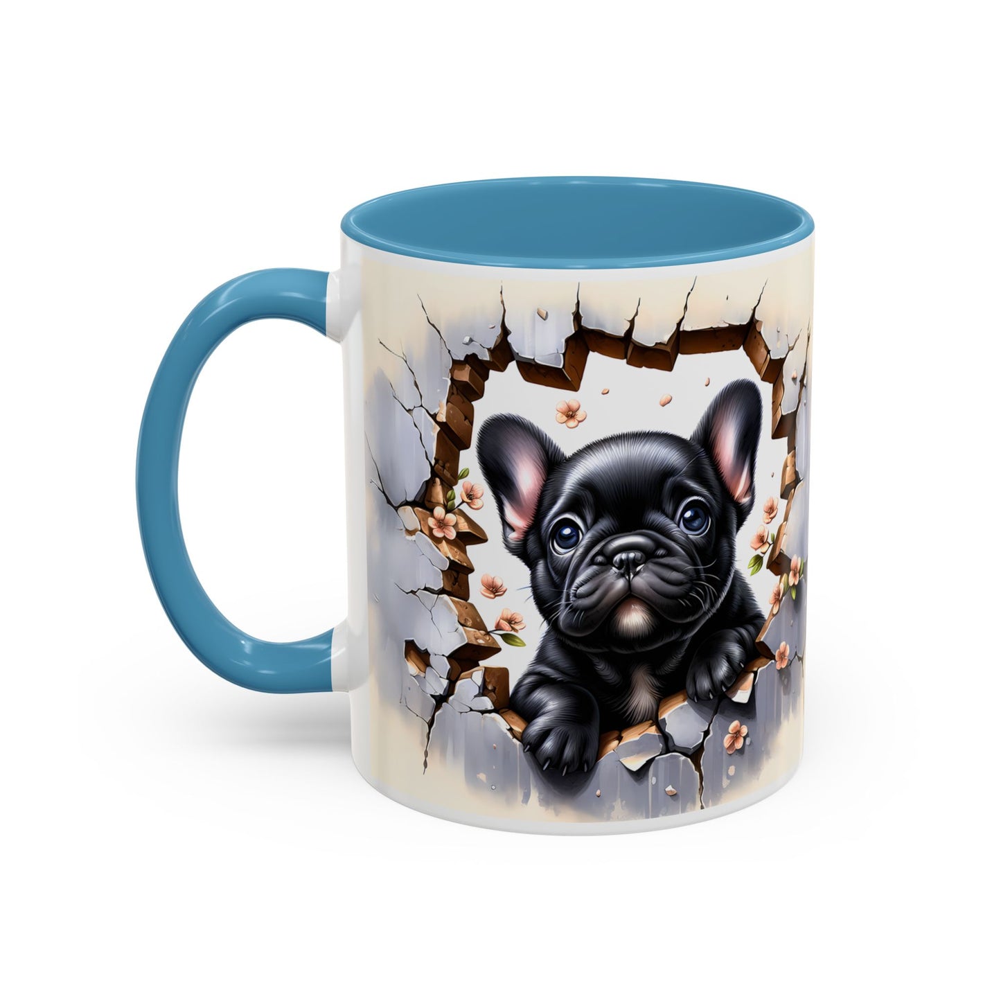 🐾☕ Black French Bulldog Puppy Accent Mug – Cute Breakthrough Pup Design ✨
