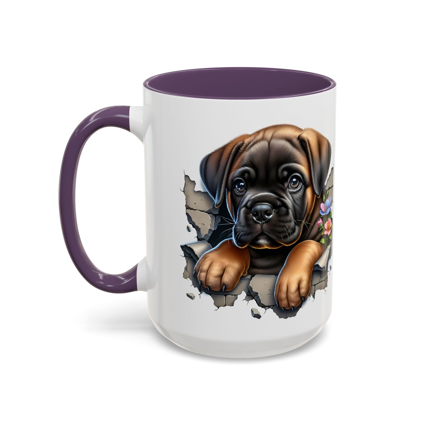🧡 Boxer Puppy Accent Mug – Adorable Peek-Through Cup for Dog Lovers