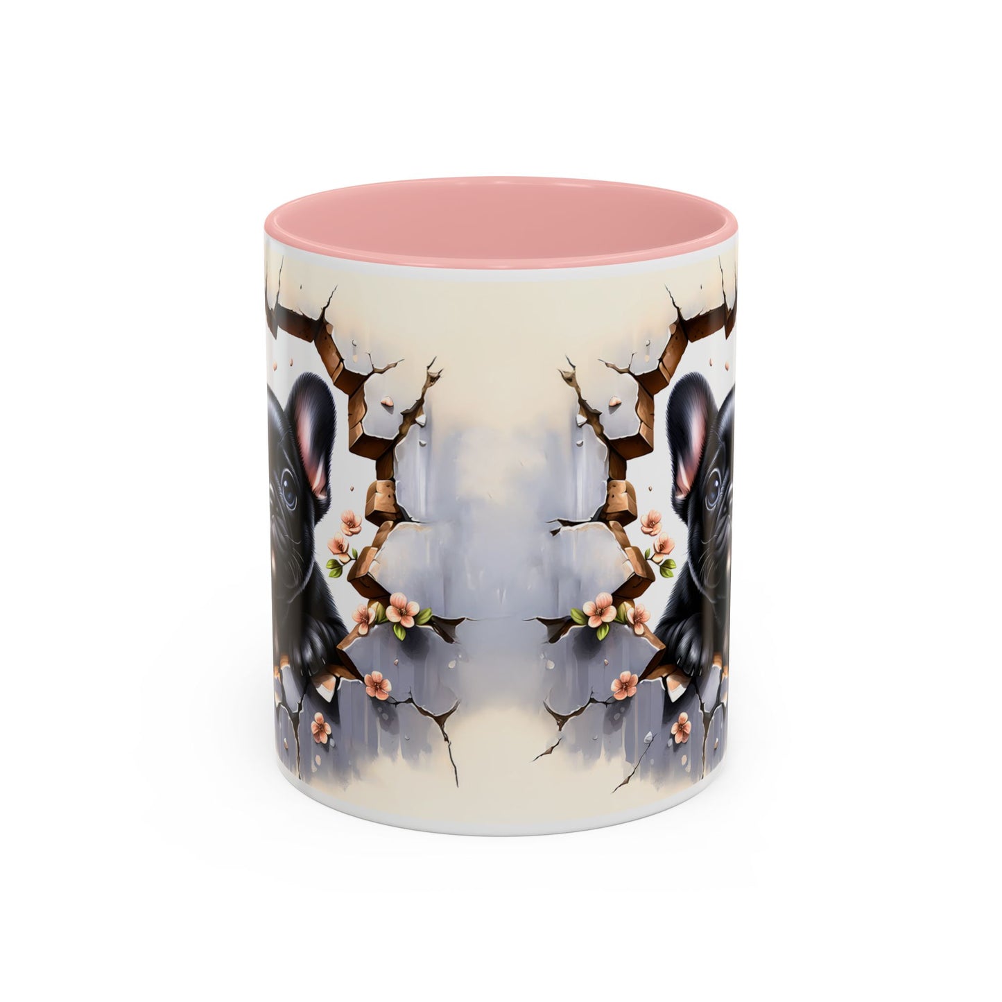 🐾☕ Black French Bulldog Puppy Accent Mug – Cute Breakthrough Pup Design ✨