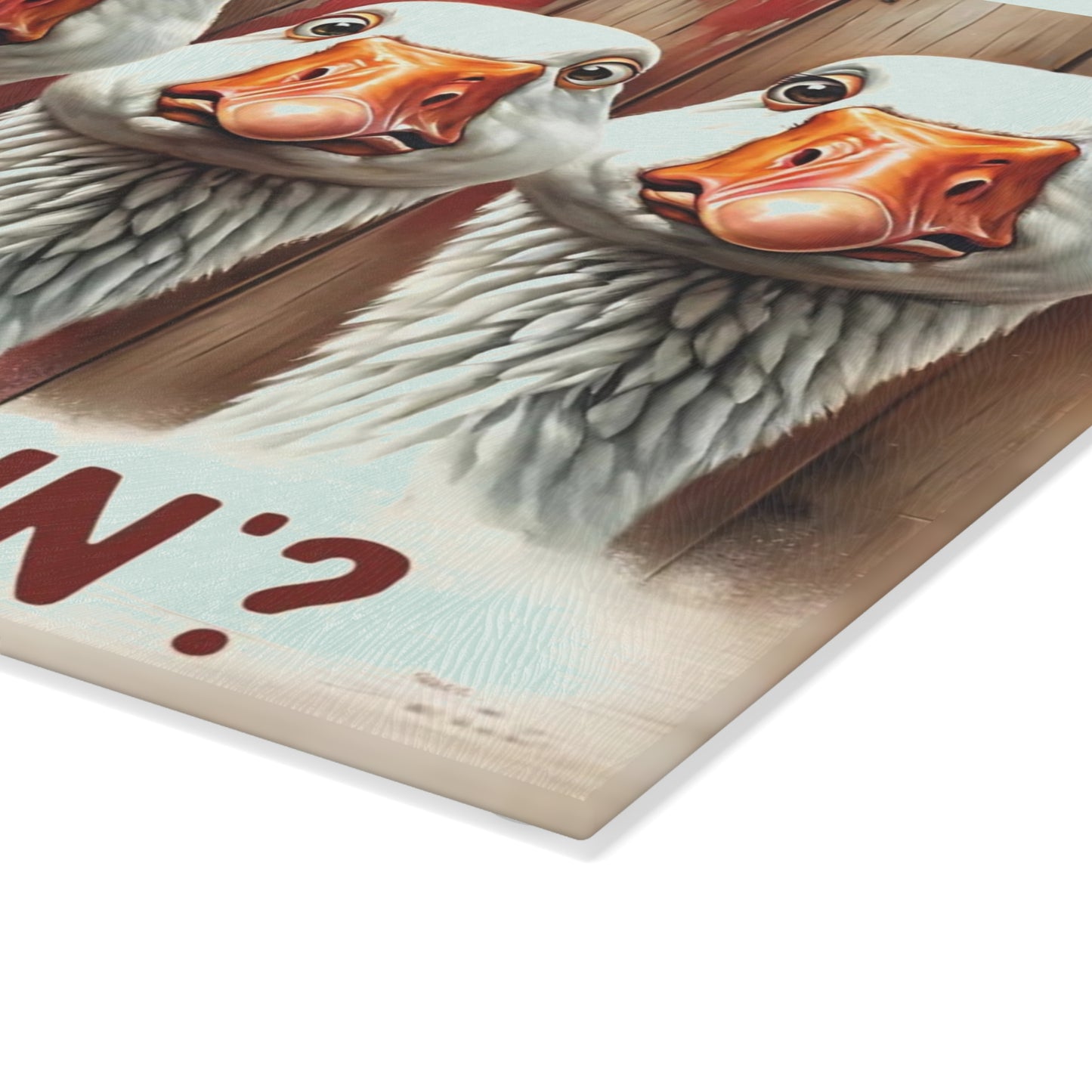 🪿🤎 “Whatcha Makin’?” Glass Cutting Board – Cozy Charm for Your Kitchen