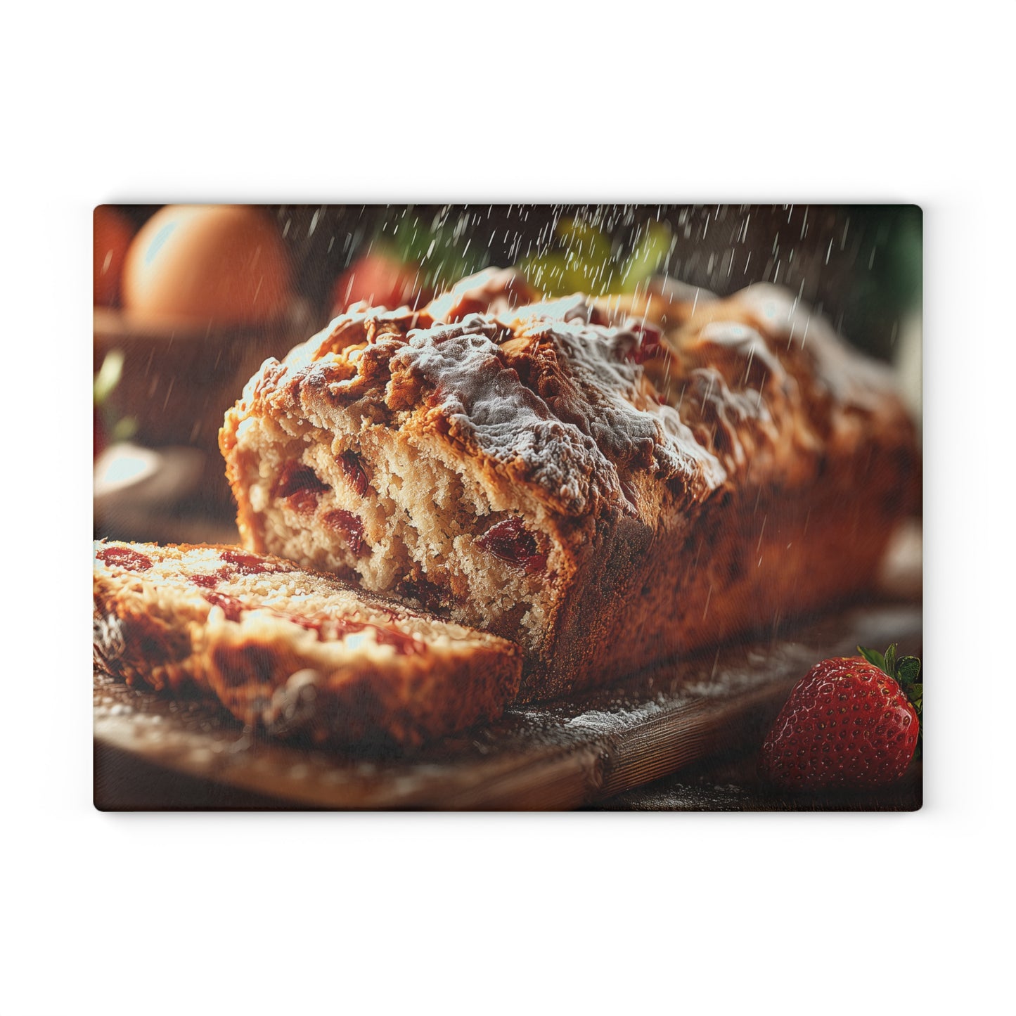 🍓✨ Strawberry Bread Rustic Cutting Board – Sweet Charm for Your Kitchen 🍞