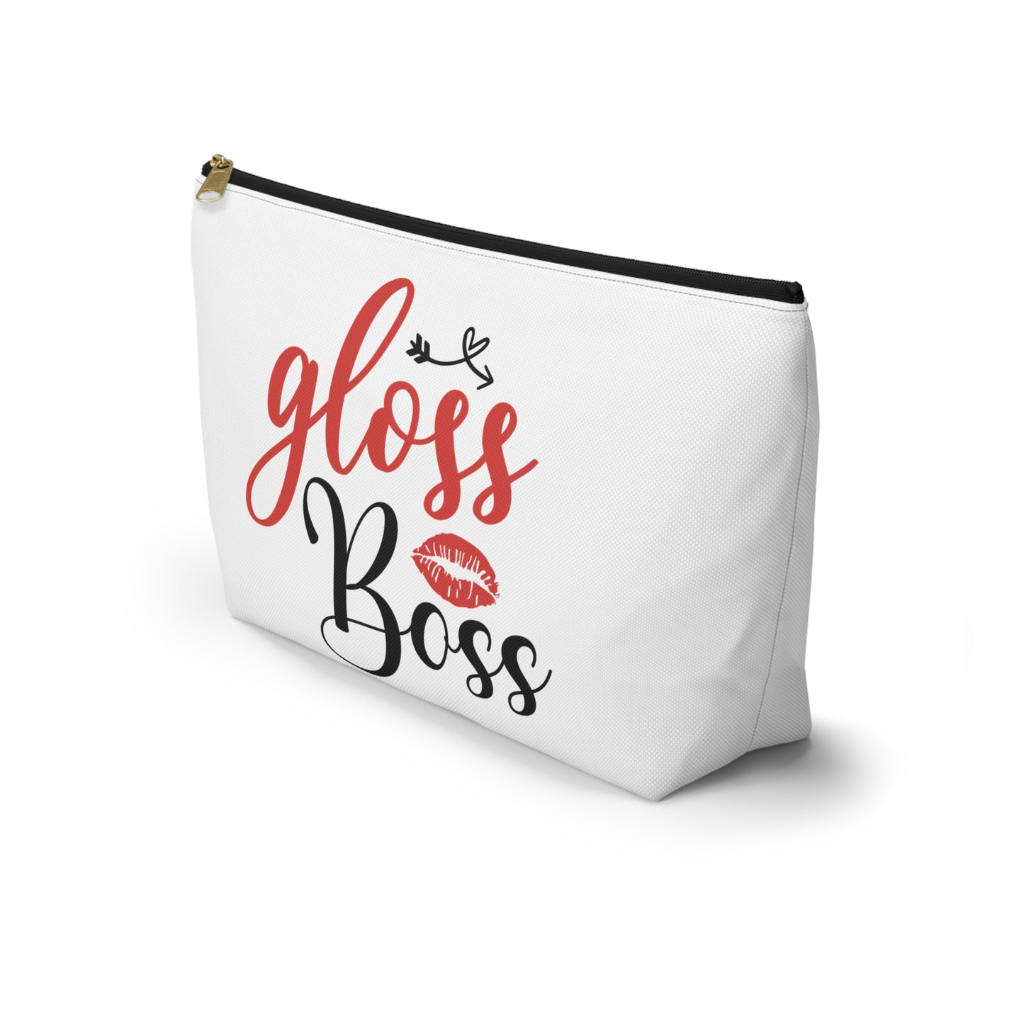 Accessory Pouch – "Gloss Boss" Red Makeup Bag