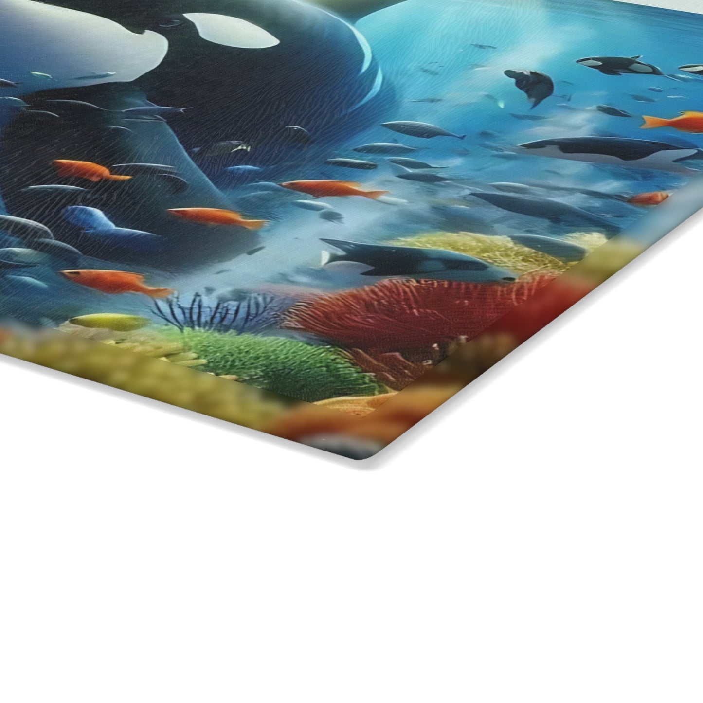 Tabla de cortar con escena oceánica, diseño de ballena, decoración de cocina, regalo para chefs, casa de playa, regalo de inauguración de la casa, cocina costera, tabla de charcutería
