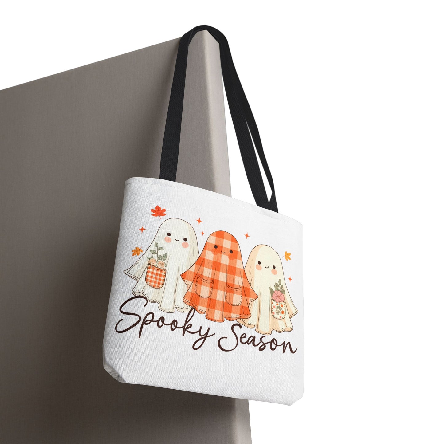 👻 Spooky Season Ghost Friends Tote Bag – Cozy Fall Vibes with a Cute Twist 🍂👜