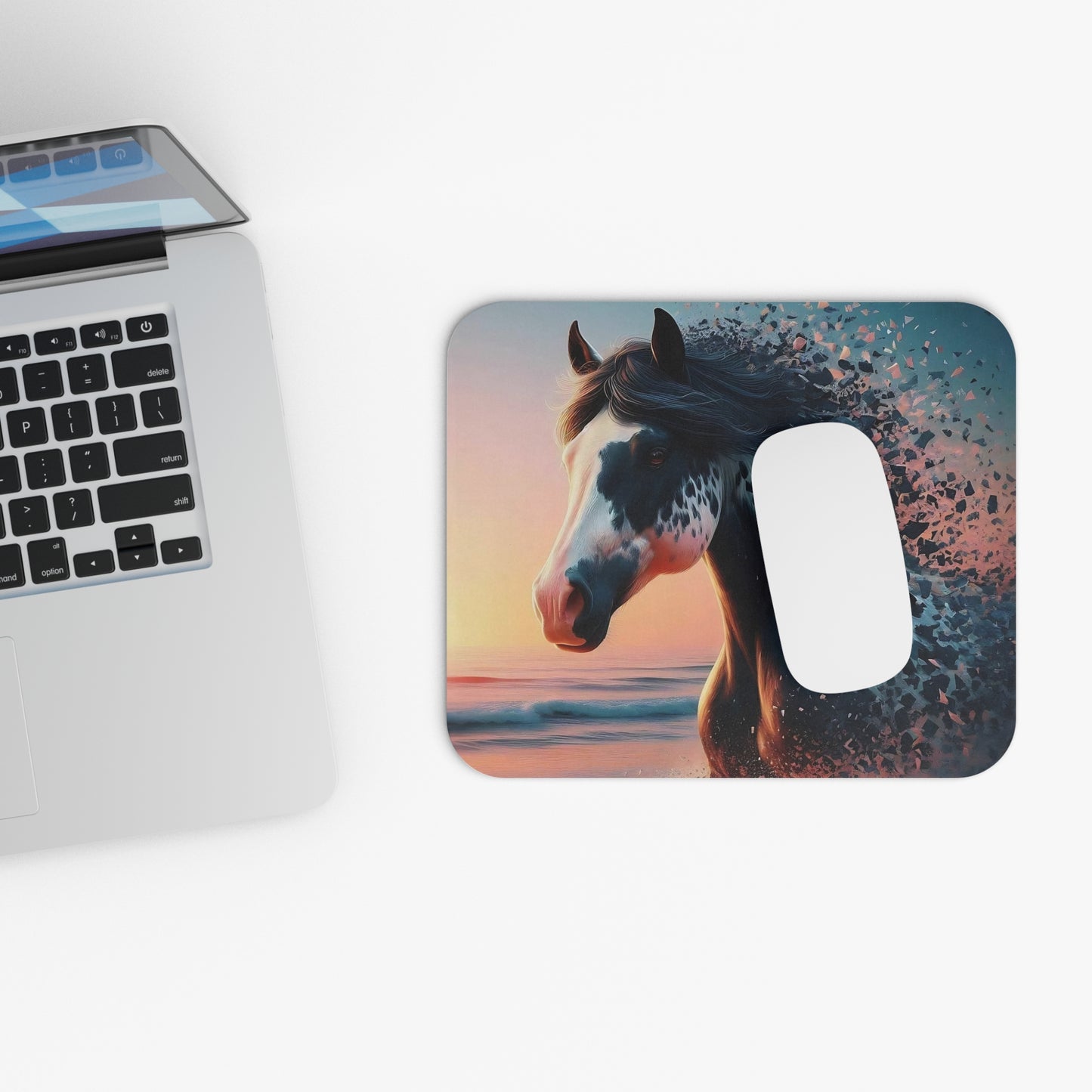 🖱️🌅🐎 Running Horse at Sunset Mouse Pad – Coastal Motion Art for Your Desk